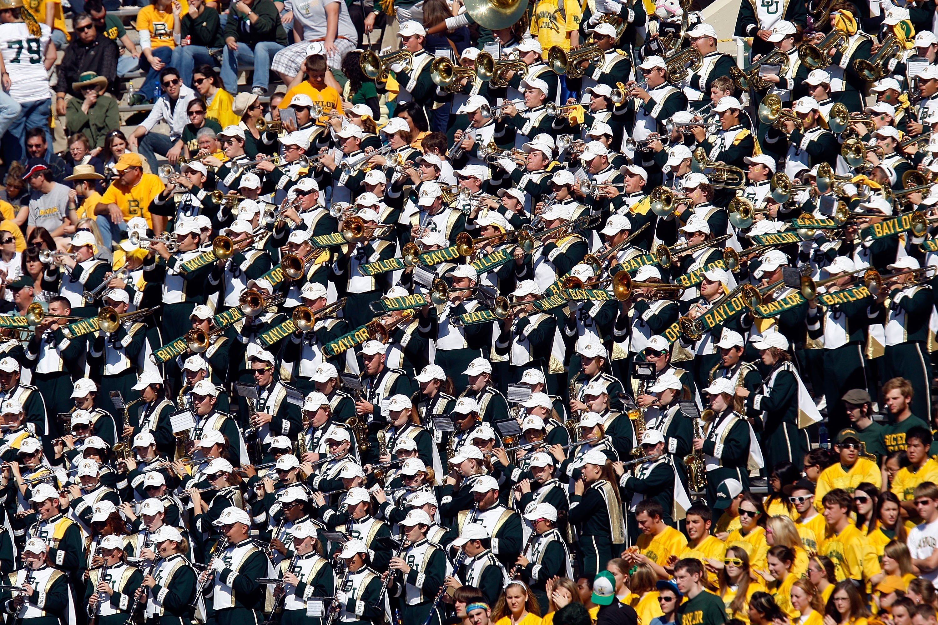 WACO, TX - OCTOBER 24:  The Baylor Bears band at Floyd Casey Stadium on October 24, 2009 in Waco, Texas.  (Photo by Ronald Martinez/Getty Images)