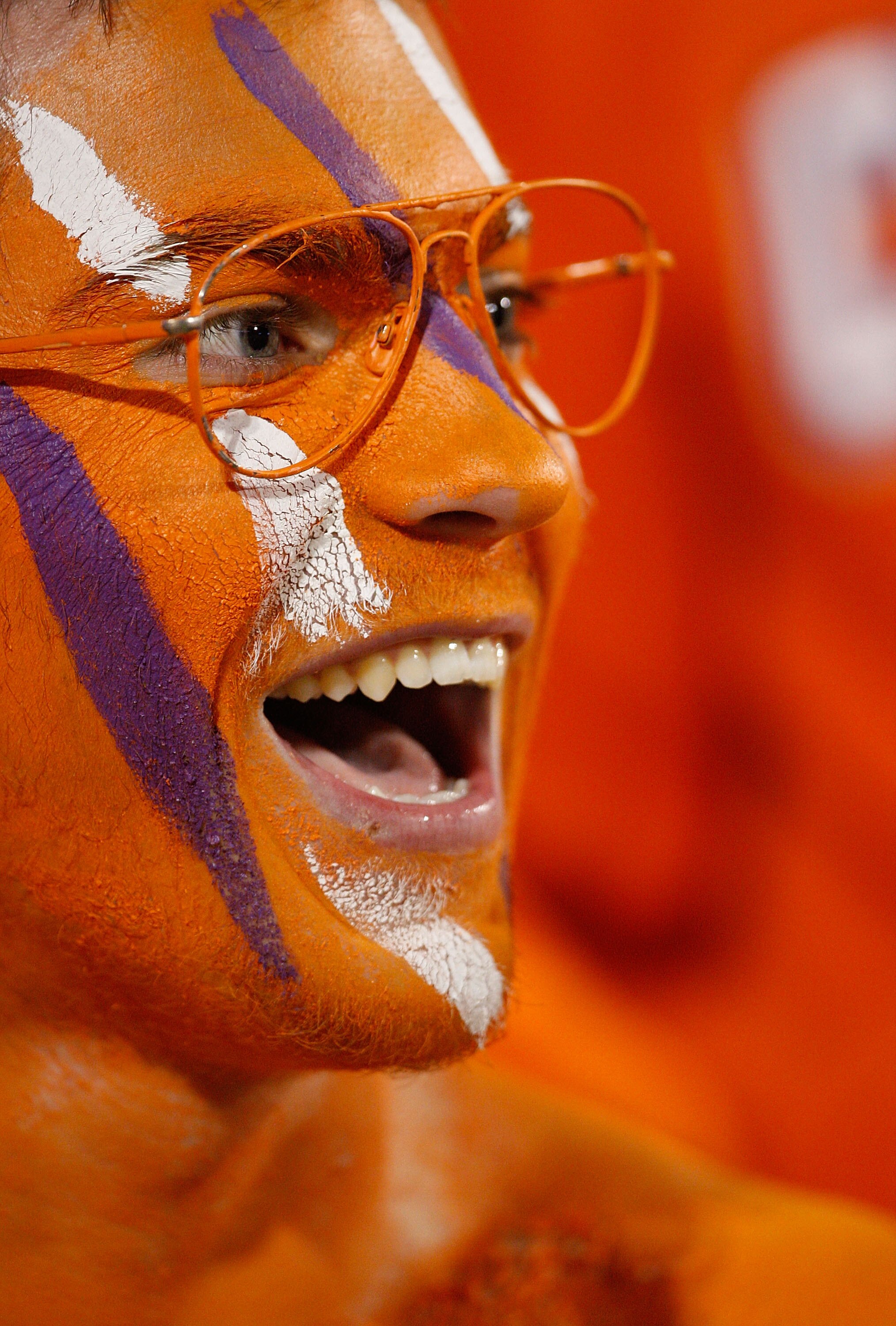 CLEMSON, SC - NOVEMBER 21:  A fan of the Clemson Tigers watches on against the Virginia Cavaliers during their game at Memorial Stadium on November 21, 2009 in Clemson, South Carolina.  (Photo by Streeter Lecka/Getty Images)