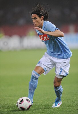 NAPLES, ITALY - APRIL 17:  Edinson Cavani of Napoli  in action during the Serie A match between SSC Napoli and Udinese Calcio at Stadio San Paolo on April 17, 2011 in Naples, Italy.  (Photo by Giuseppe Bellini/Getty Images)