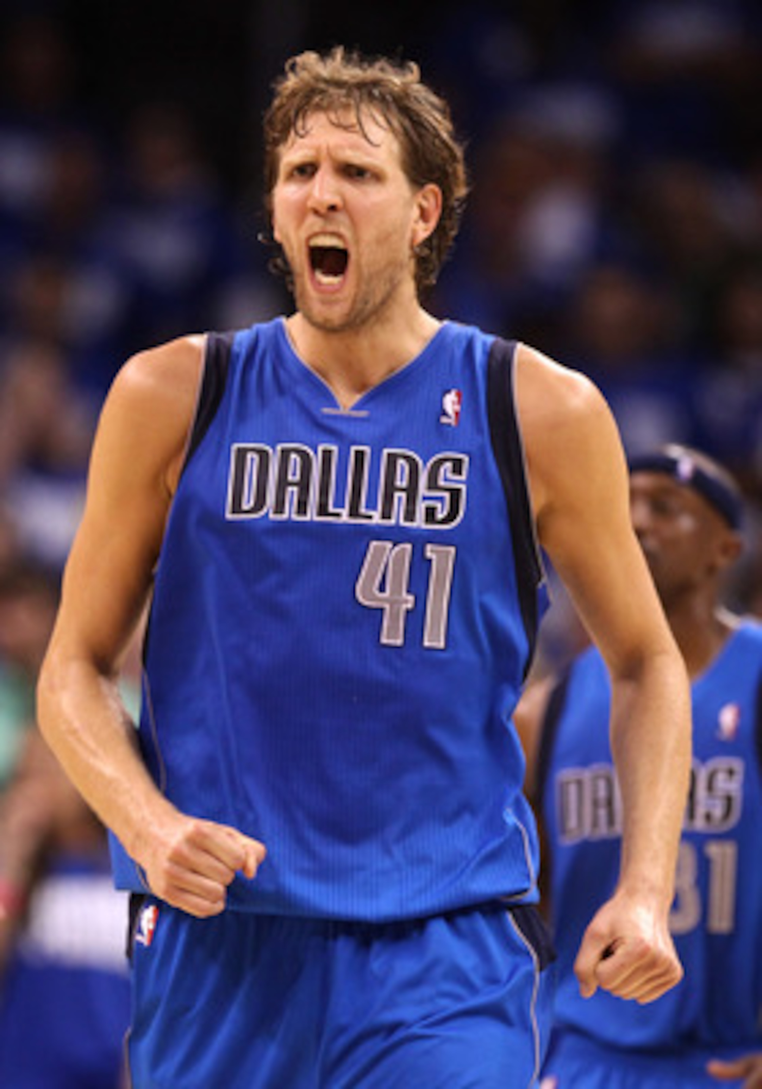 OKLAHOMA CITY, OK - MAY 21:  Dirk Nowitzki #41 of the Dallas Mavericks reacts in the fourth quarter while taking on the Oklahoma City Thunder in Game Three of the Western Conference Finals during the 2011 NBA Playoffs at Oklahoma City Arena on May 21, 201