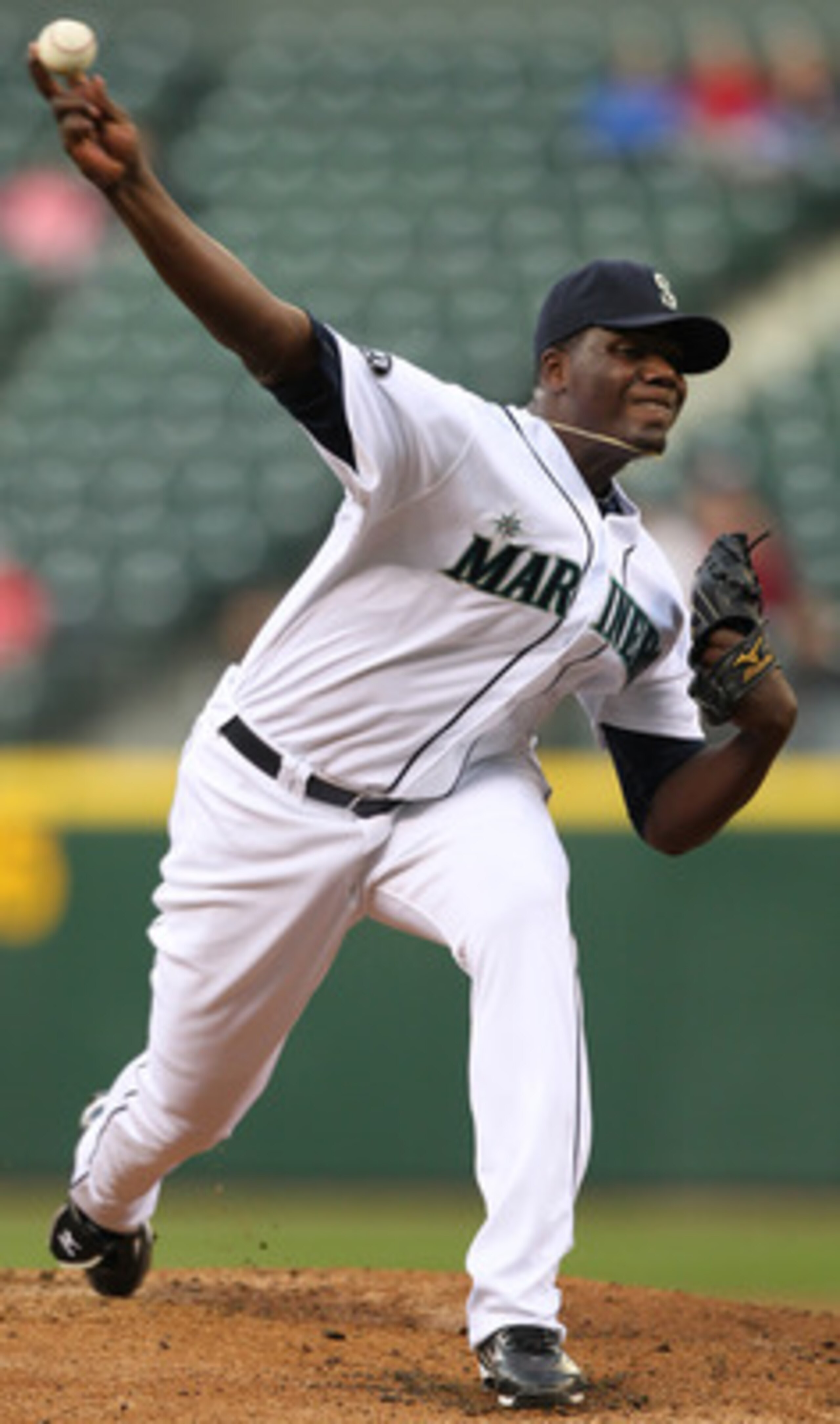 SEATTLE - MAY 04:  Starting pitcher Michael Pineda #36 of the Seattle Mariners pitches against the Texas Rangers at Safeco Field on May 4, 2011 in Seattle, Washington. (Photo by Otto Greule Jr/Getty Images)