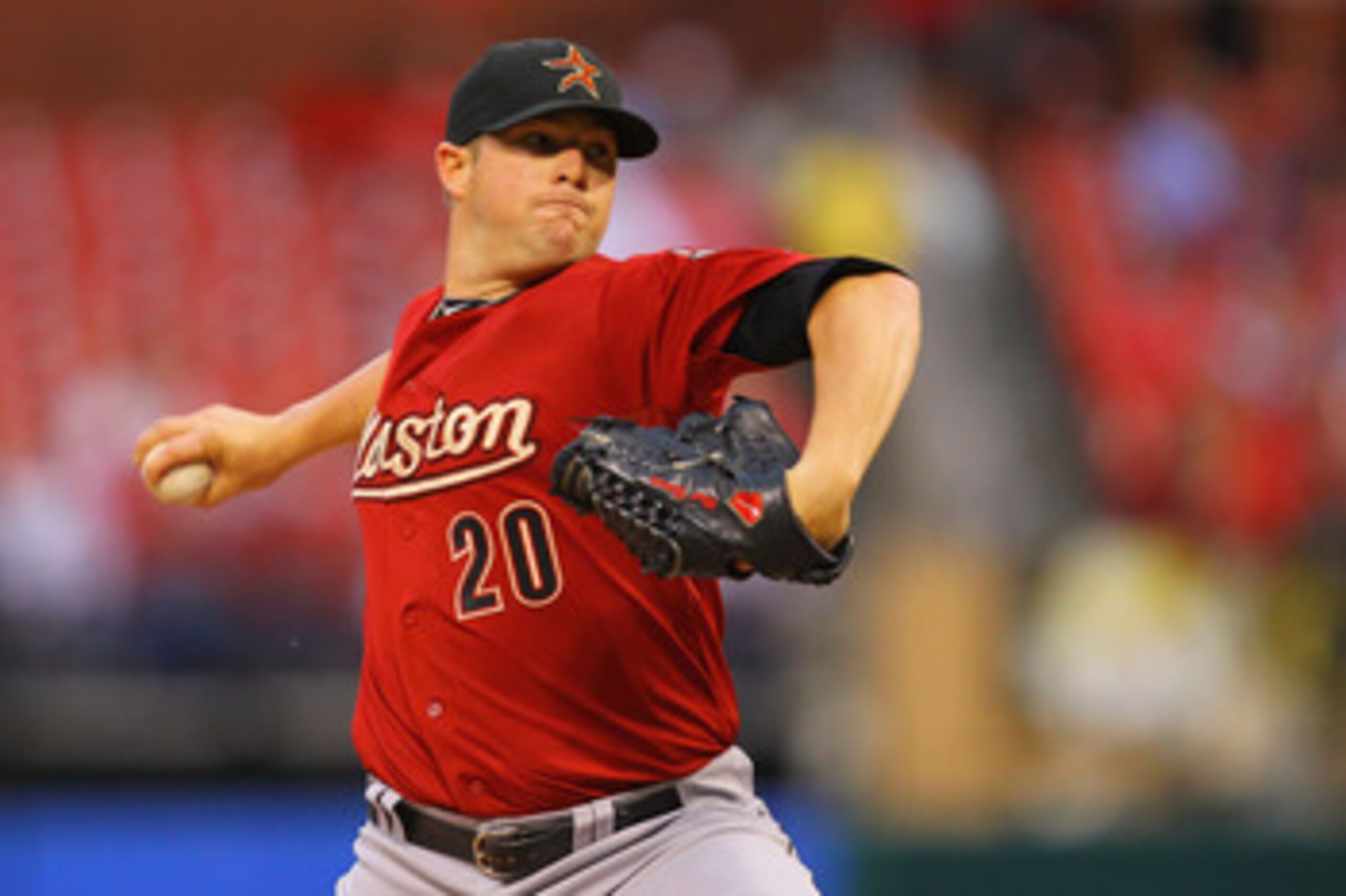 ST. LOUIS, MO - MAY 18: Starter Bud Norris #20 of the Houston Astros pitches against the St. Louis Cardinals at Busch Stadium on May 18, 2011 in St. Louis, Missouri.  (Photo by Dilip Vishwanat/Getty Images)