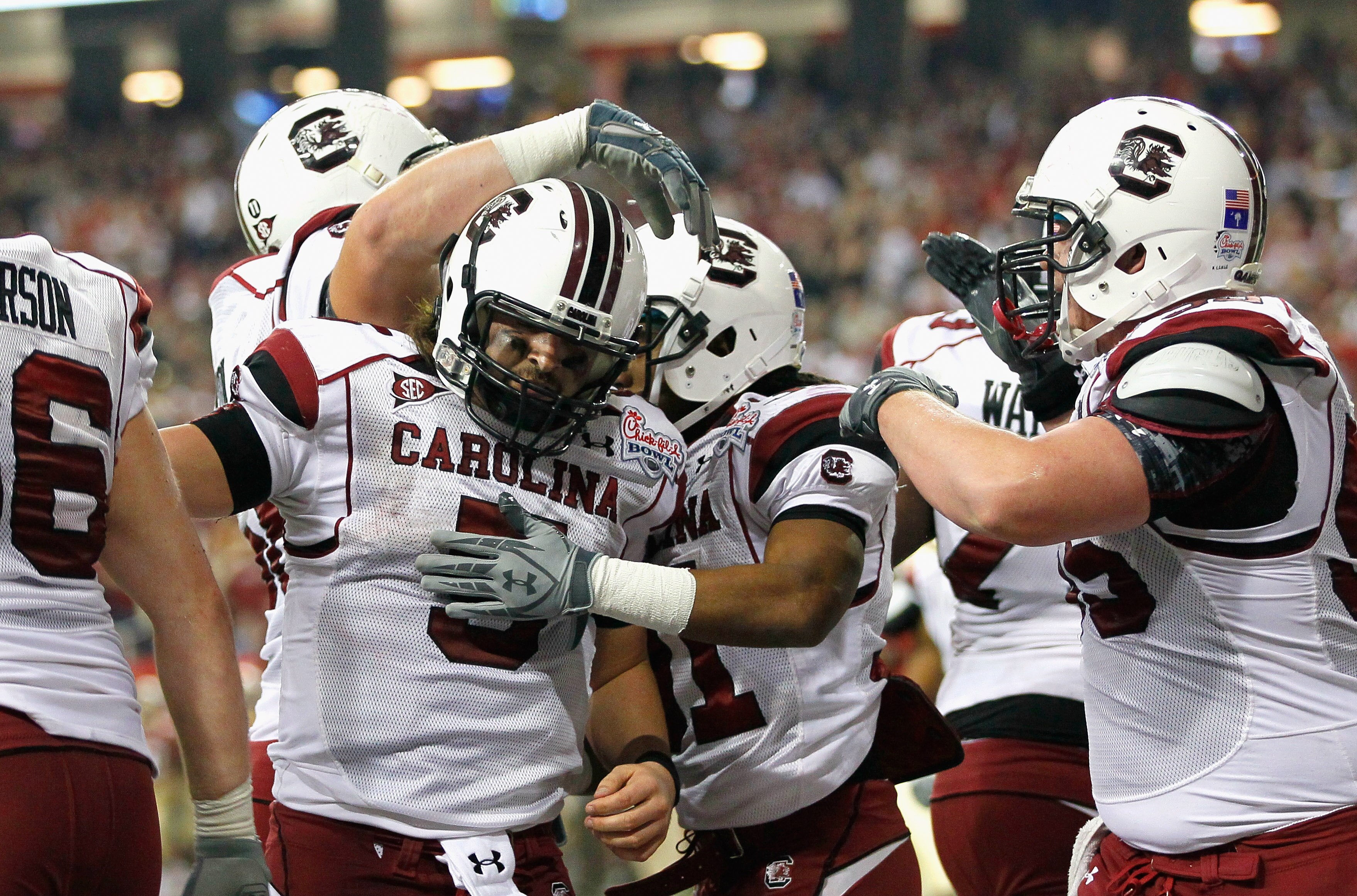 ATLANTA, GA - DECEMBER 31: Stephen Garcia #5 of the South Carolina Gamecocks against the Florida State Seminoles during the 2010 Chick-fil-A Bowl at Georgia Dome on December 31, 2010 in Atlanta, Georgia. (Photo by Kevin C. Cox/Getty Images) ATLANTA, GA - DECEMBER 31: Stephen Garcia #5 of the South Carolina Gamecocks against the Florida State Seminoles during the 2010 Chick-fil-A Bowl at Georgia Dome on December 31, 2010 in Atlanta, Georgia. (Photo by Kevin C. Cox/Getty Images)