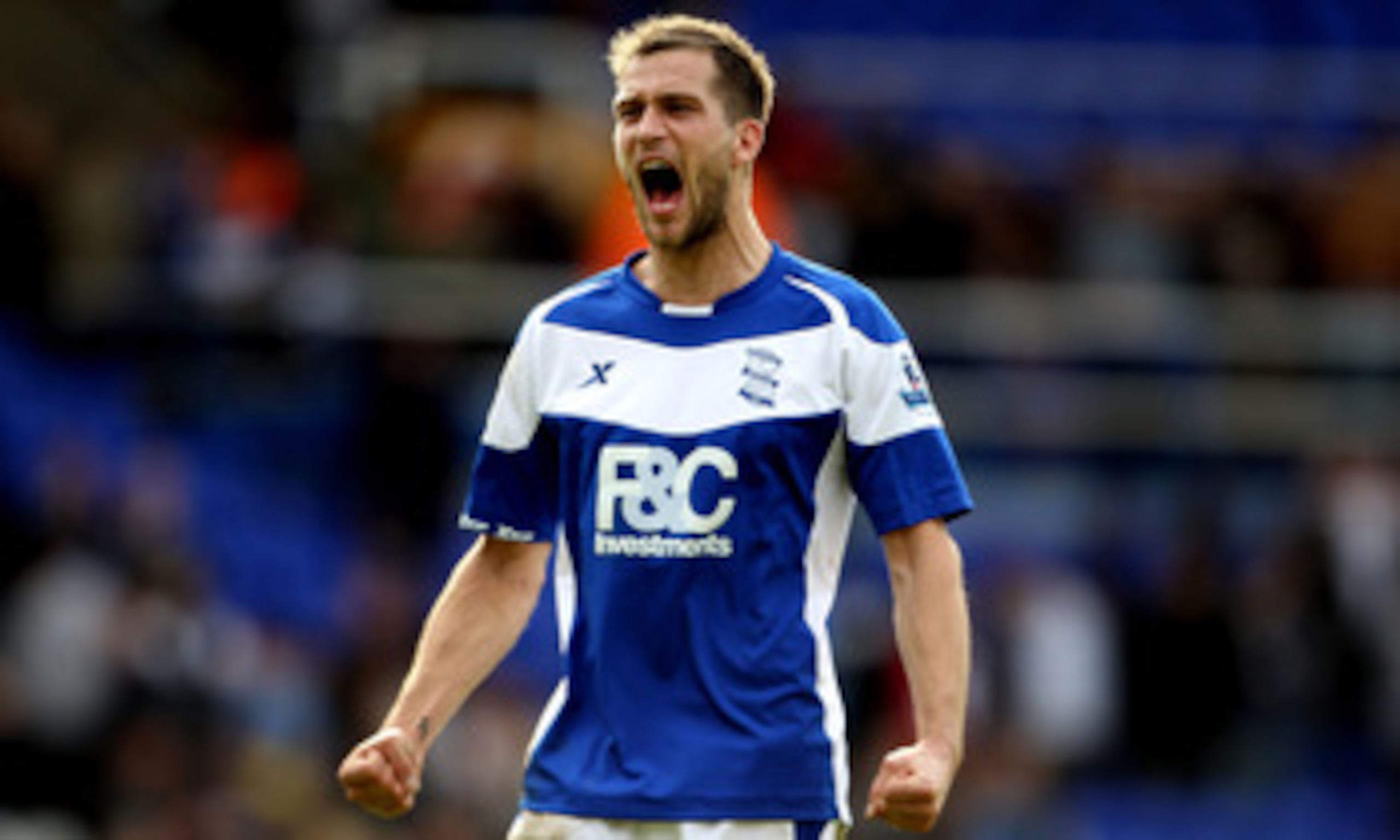 BIRMINGHAM, ENGLAND - APRIL 02: Roger Johnson of Birmingham celebrates after the victory during the Barclays Premier League match between Birmingham City and Bolton Wanderers at St.Andrews, on April 2, 2011 in Birmingham, England. (Photo by Scott Heavey BIRMINGHAM, ENGLAND - APRIL 02: Roger Johnson of Birmingham celebrates after the victory during the Barclays Premier League match between Birmingham City and Bolton Wanderers at St.Andrews, on April 2, 2011 in Birmingham, England. (Photo by Scott Heavey