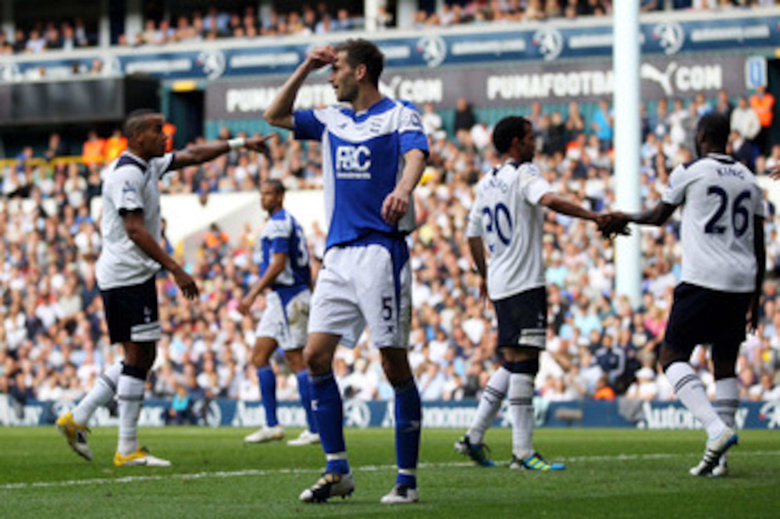 LONDON, ENGLAND - MAY 22: Roger Johnson of Birmingham City looks dejected during the Barclays Premier League match between Tottenham Hotspur and Birmingham City at White Hart Lane on May 22, 2011 in London, England. (Photo by Julian Finney/Getty Images) LONDON, ENGLAND - MAY 22: Roger Johnson of Birmingham City looks dejected during the Barclays Premier League match between Tottenham Hotspur and Birmingham City at White Hart Lane on May 22, 2011 in London, England. (Photo by Julian Finney/Getty Images)