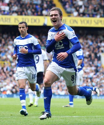 LONDON, ENGLAND - MAY 22:  Craig Gardner of Birmingham City celebrates his goal during the Barclays Premier League match between Tottenham Hotspur and Birmingham City at White Hart Lane on May 22, 2011 in London, England.  (Photo by Julian Finney/Getty Im