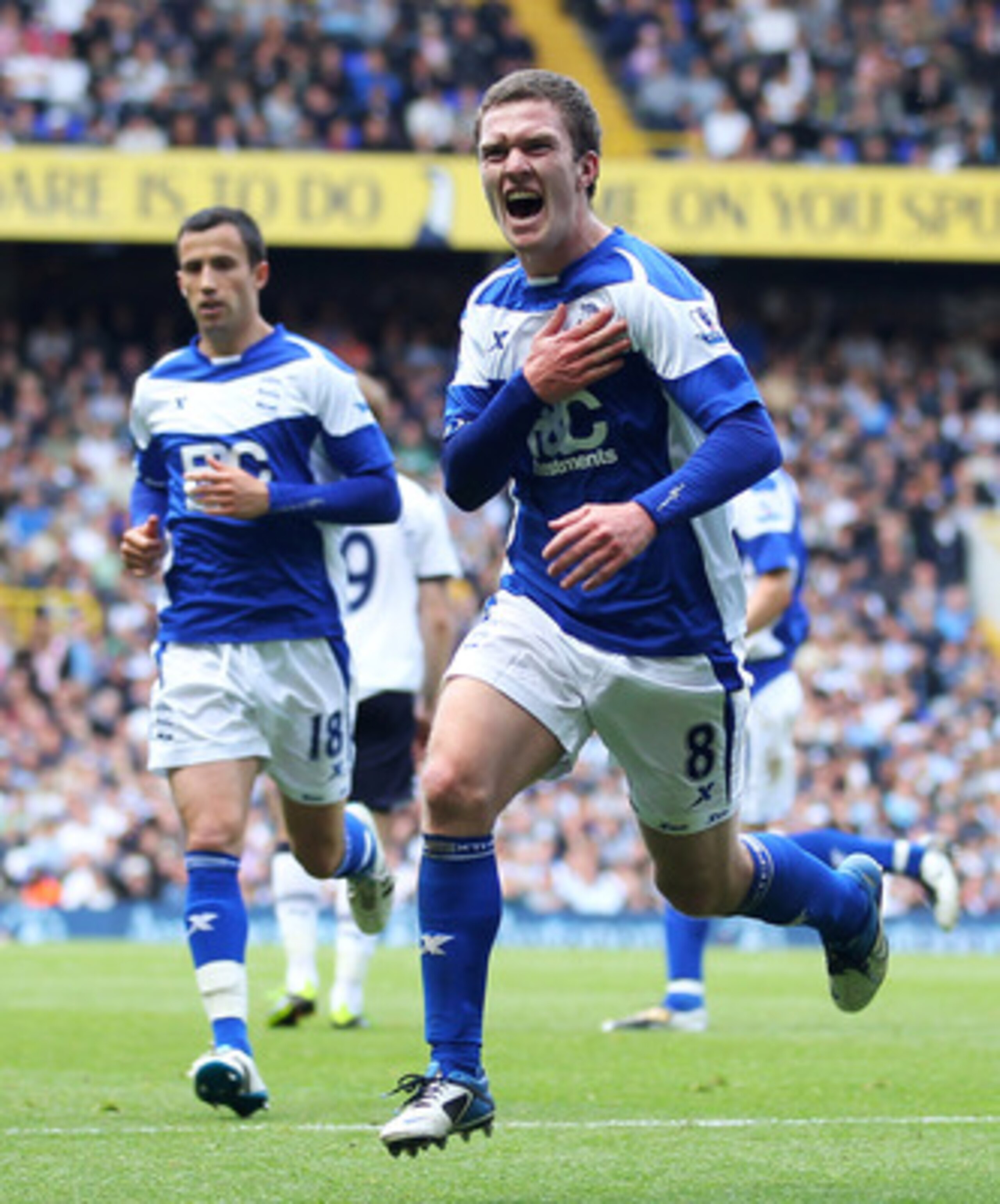 LONDON, ENGLAND - MAY 22: Craig Gardner of Birmingham City celebrates his goal during the Barclays Premier League match between Tottenham Hotspur and Birmingham City at White Hart Lane on May 22, 2011 in London, England. (Photo by Julian Finney/Getty Im LONDON, ENGLAND - MAY 22: Craig Gardner of Birmingham City celebrates his goal during the Barclays Premier League match between Tottenham Hotspur and Birmingham City at White Hart Lane on May 22, 2011 in London, England. (Photo by Julian Finney/Getty Im