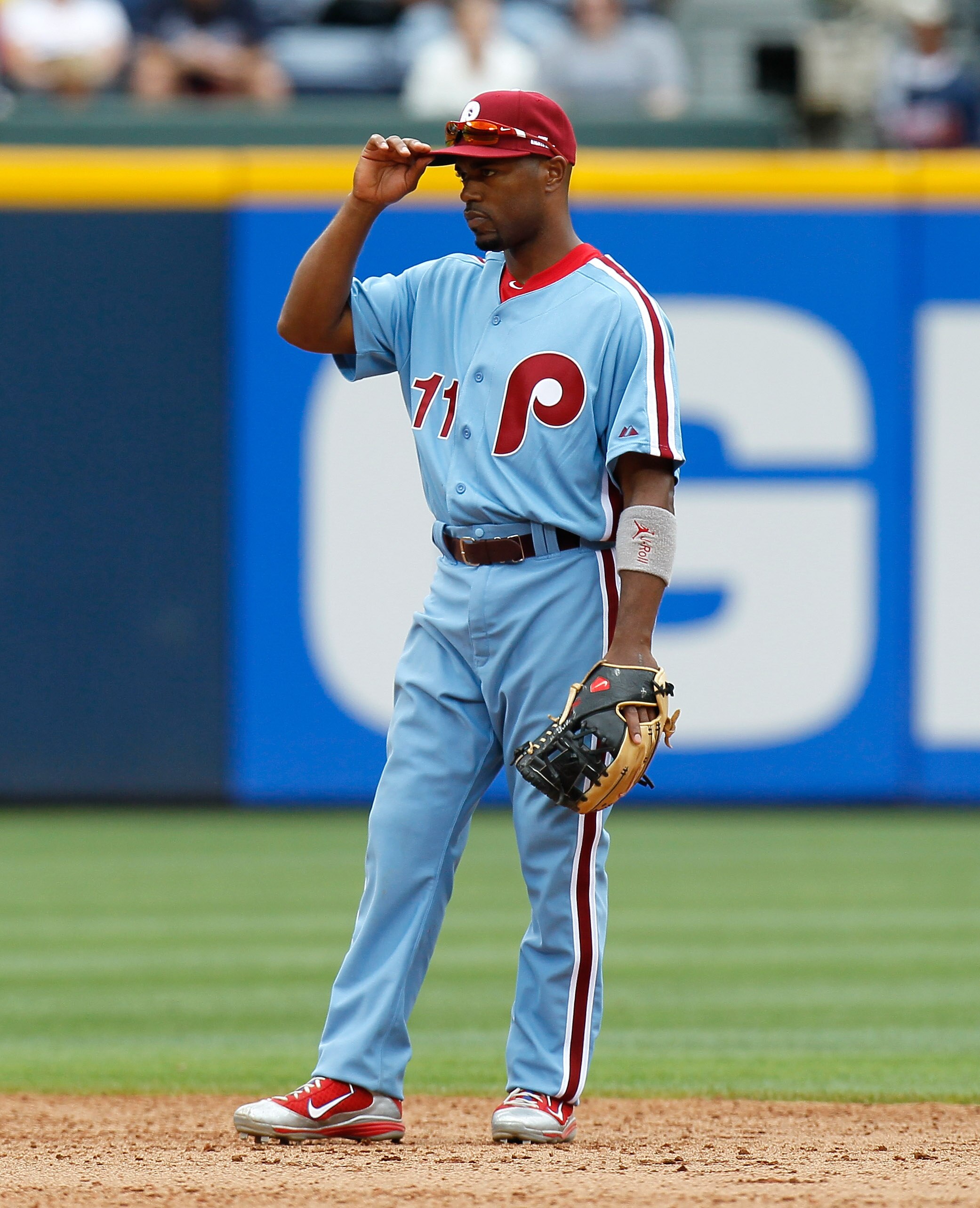ATLANTA, GA - MAY 15:  Jimmy Rollins #11 of the Philadelphia Phillies against the Atlanta Braves at Turner Field on May 15, 2011 in Atlanta, Georgia.  (Photo by Kevin C. Cox/Getty Images)