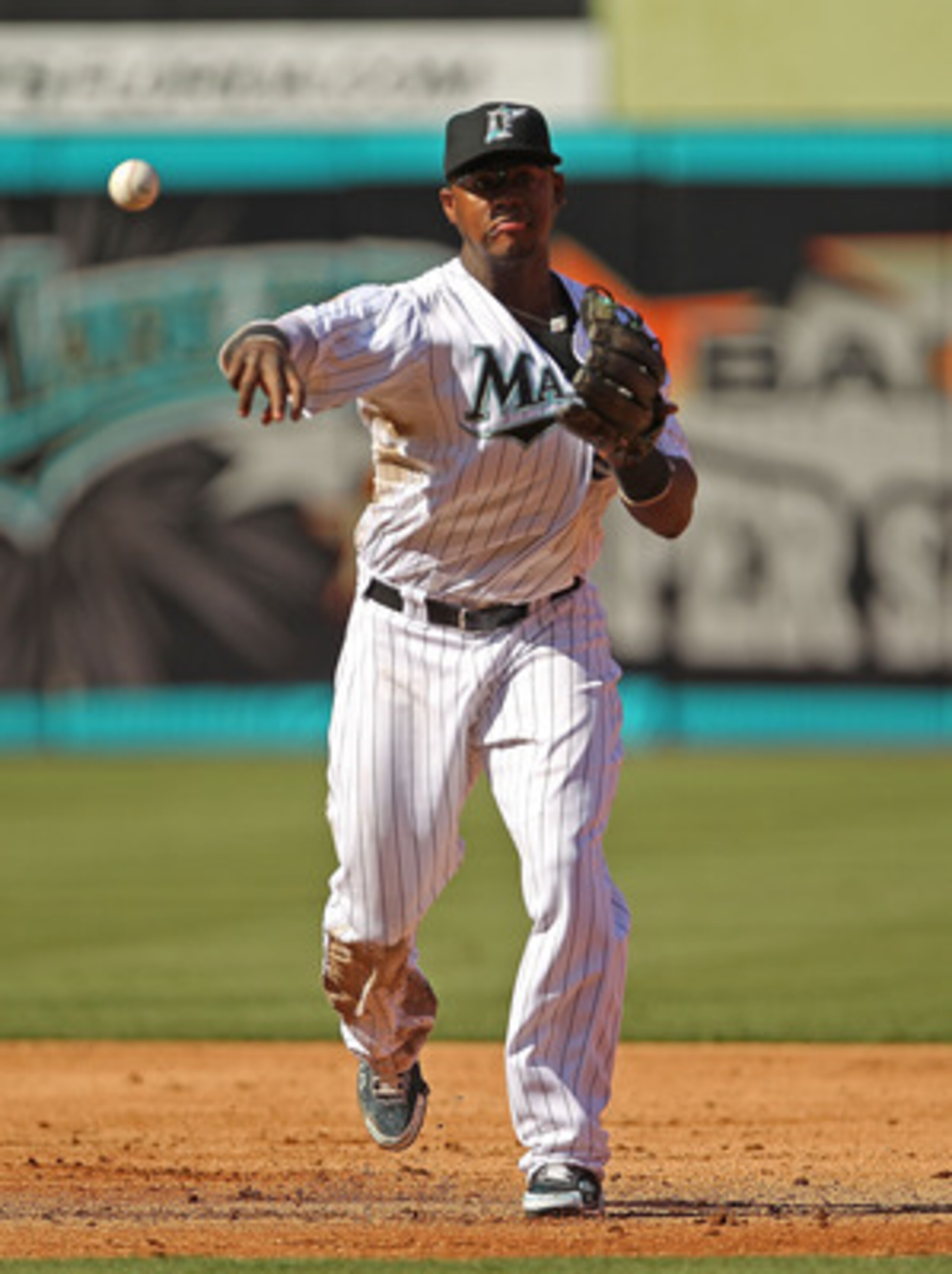 MIAMI GARDENS, FL - MAY 21: Hanley Ramirez #2 of the Florida Marlins fields a ground ball during a game against the Tampa Bay Rays at Sun Life Stadium on May 21, 2011 in Miami Gardens, Florida. (Photo by Mike Ehrmann/Getty Images)