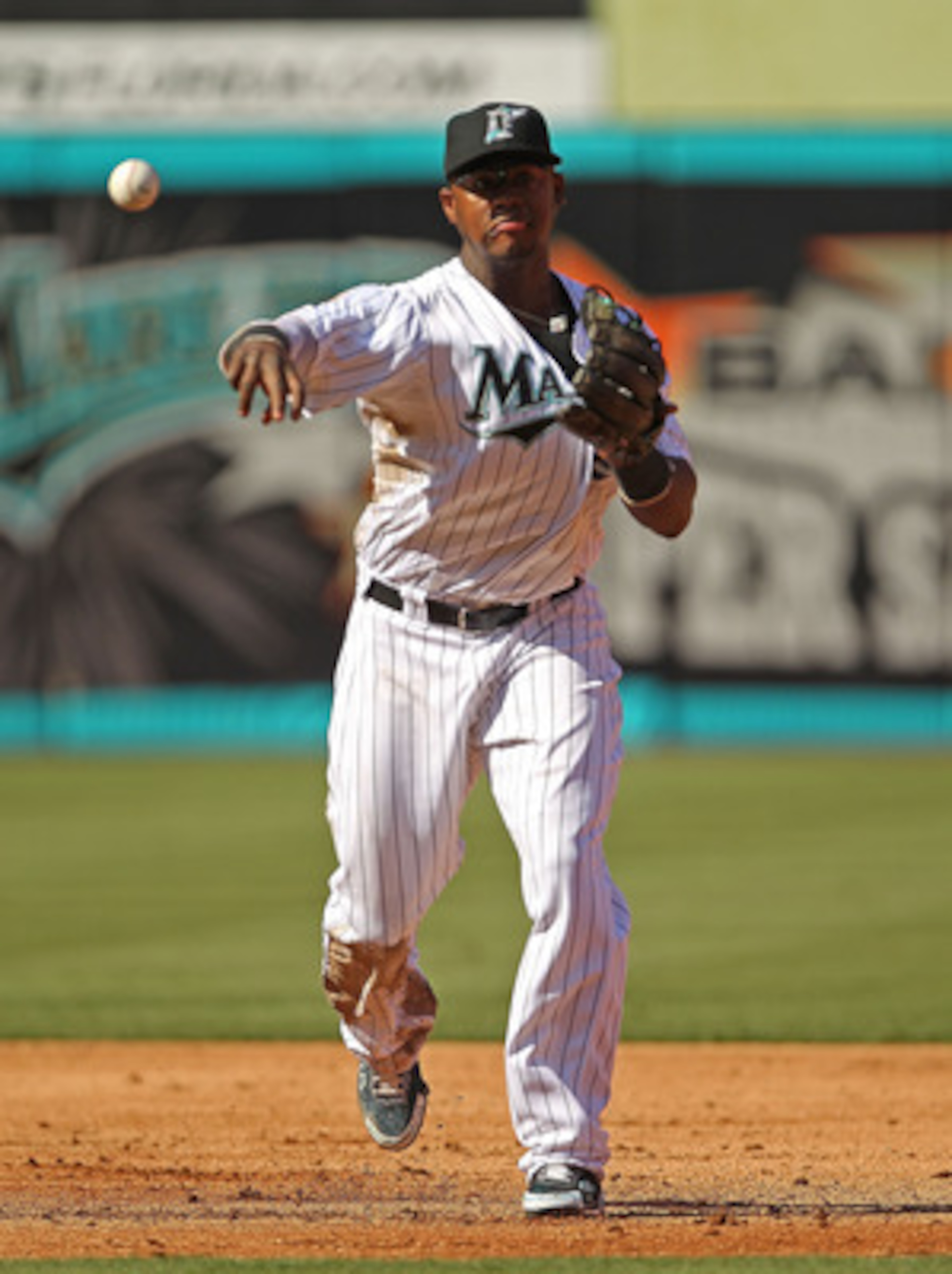 MIAMI GARDENS, FL - MAY 21: Hanley Ramirez #2 of the Florida Marlins fields a ground ball during a game against the Tampa Bay Rays at Sun Life Stadium on May 21, 2011 in Miami Gardens, Florida. (Photo by Mike Ehrmann/Getty Images)