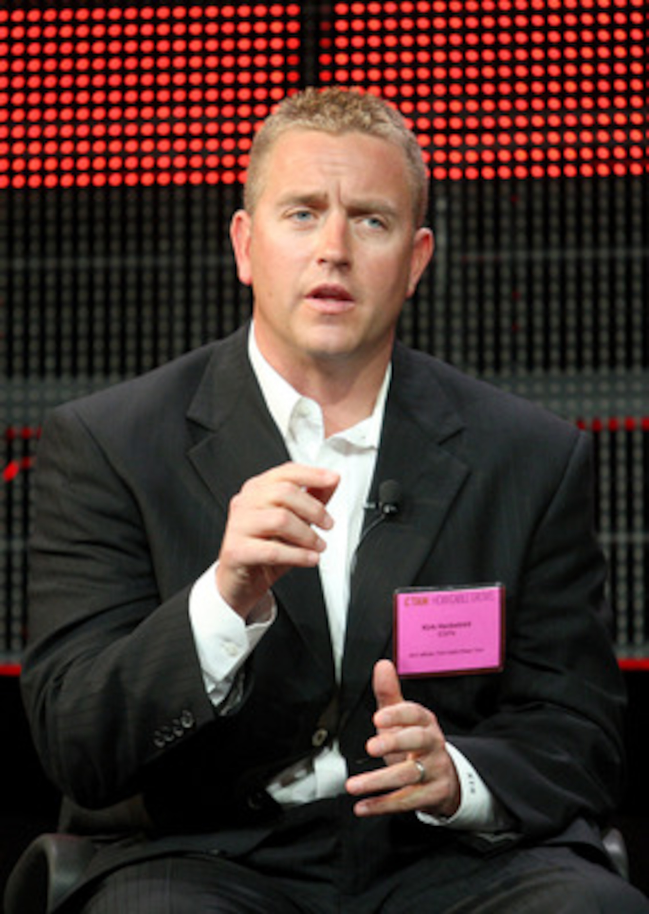 PASADENA, CA - JANUARY 05:  Broadcaster Kirk Herbstreit speaks onstage during the 'BCS Title Game' panel at the ESPN portion of the 2011 Winter TCA press tour held at the Langham Hotel on January 5, 2011 in Pasadena, California.  (Photo by Frederick M. Br