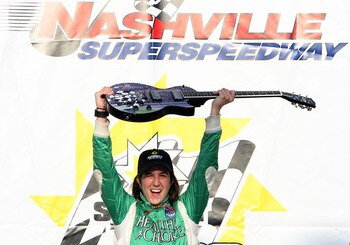 NASHVILLE, TN - JULY 12:  Ana Beatriz of Brazil driver of the #20 Sam Schmidt Motorsports Dallara Indy Light celebrates after winning the Firestone Indy Lights Sunbelt Rentals 100 on July 12, 2008 at the Nashville Superspeedway in Nashville, Tennessee.  (
