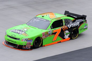 BRISTOL, TN - MARCH 18:  Danica Patrick drives the #7 GoDaddy.com Chevrolet during practice for the NASCAR Nationwide Series Scotts EZ Seed 300 at Bristol Motor Speedway on March 18, 2011 in Bristol, Tennessee.  (Photo by John Harrelson/Getty Images for N