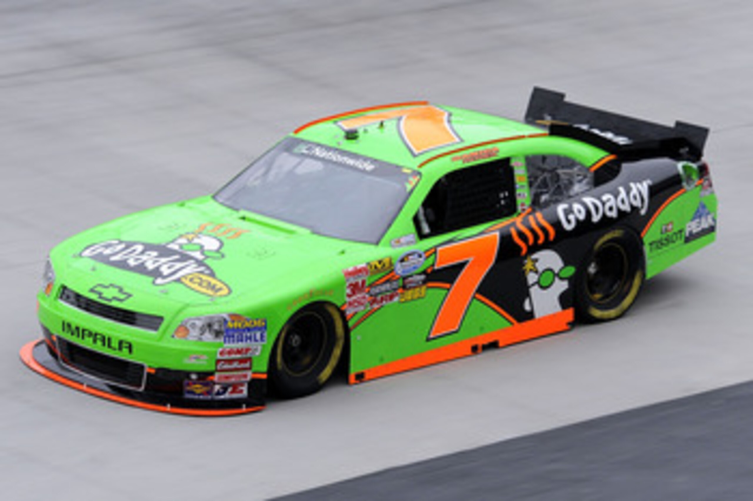 BRISTOL, TN - MARCH 18:  Danica Patrick drives the #7 GoDaddy.com Chevrolet during practice for the NASCAR Nationwide Series Scotts EZ Seed 300 at Bristol Motor Speedway on March 18, 2011 in Bristol, Tennessee.  (Photo by John Harrelson/Getty Images for N