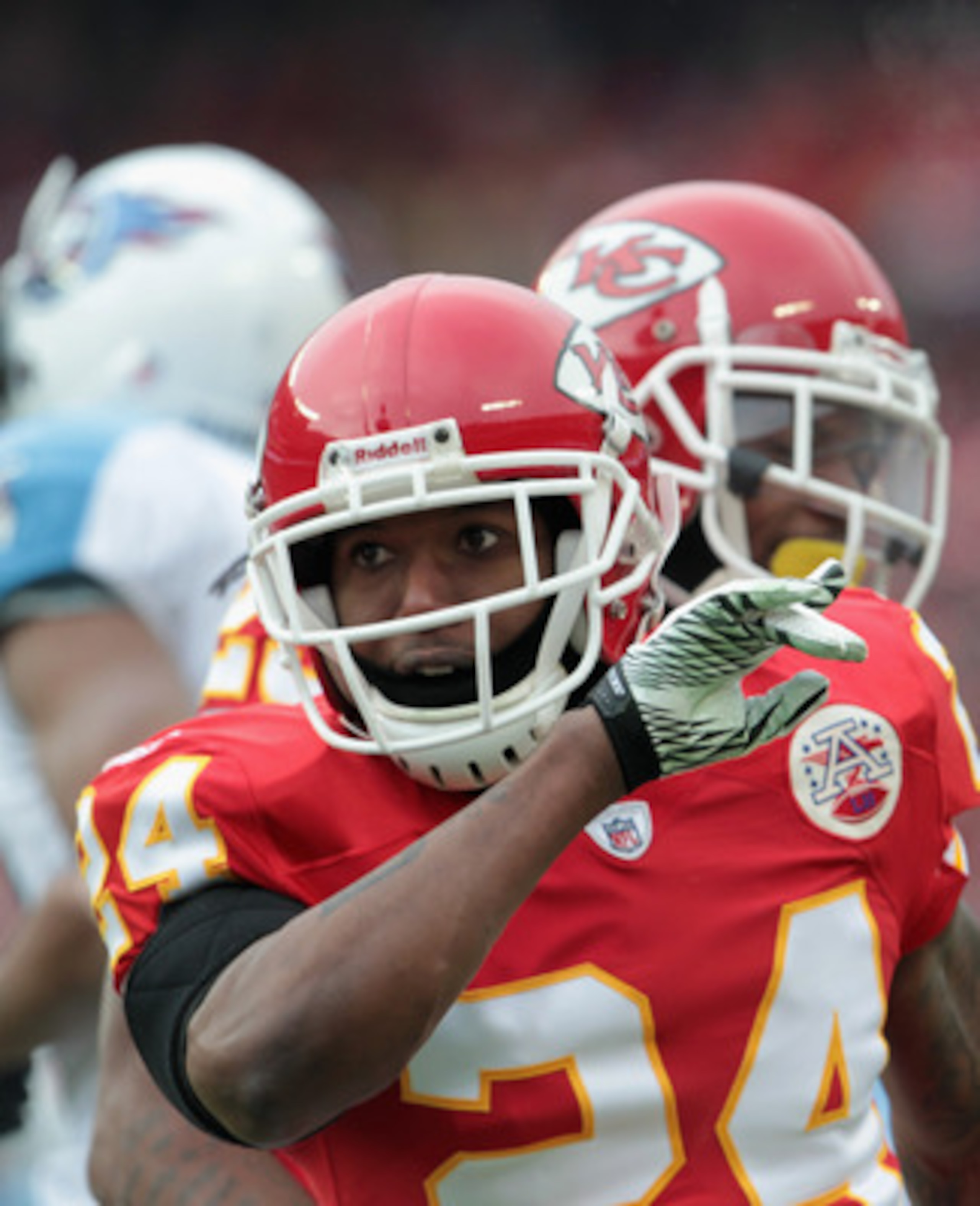KANSAS CITY, MO - DECEMBER 26:  Brandon Flowers #24 of the Kansas City Chiefs in action during the game against the Tennessee Titans on December 26, 2010 at Arrowhead Stadium in Kansas City, Missouri.  (Photo by Jamie Squire/Getty Images)