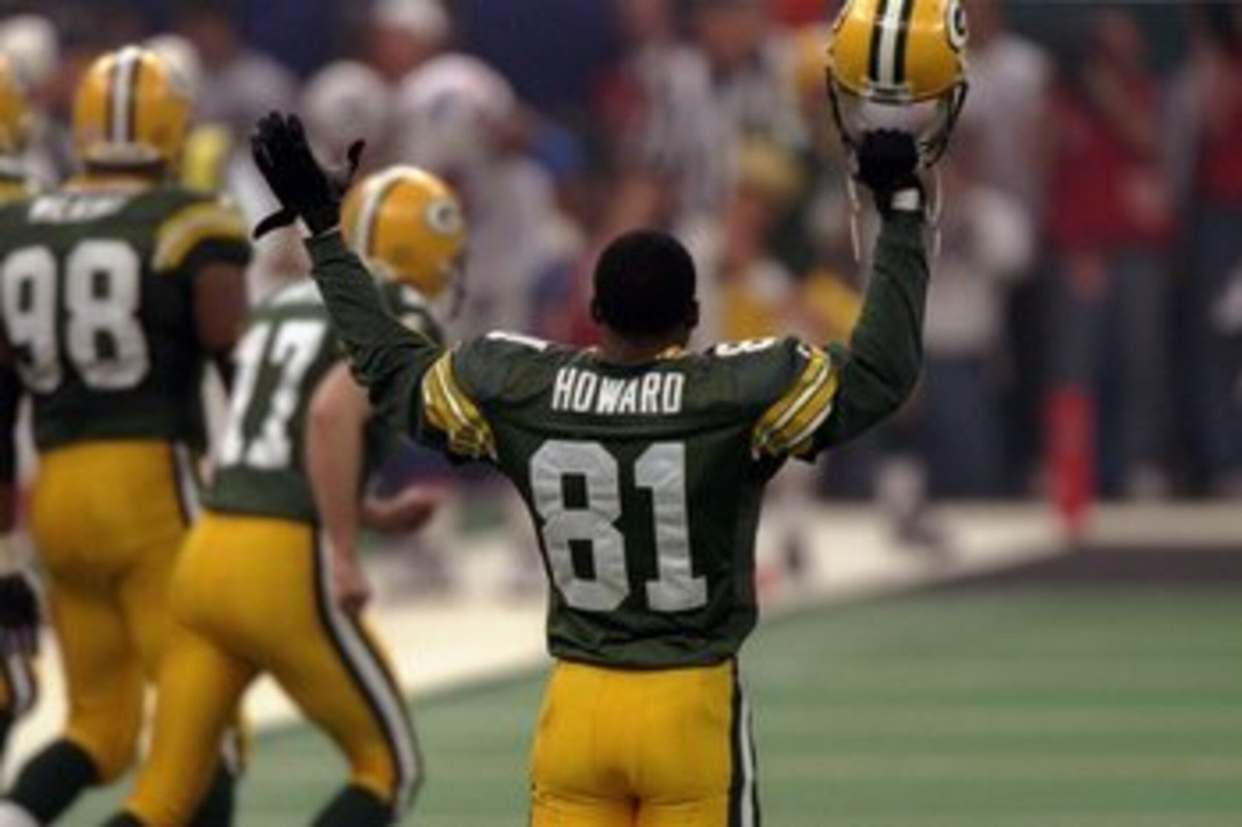26 Jan 1997: Wide receiver Desmond Howard of the Green Bay Packers celebrates during Super Bowl XXXI against the New England Patriots at the Superdome in New Orleans, Louisiana. The Packers won the game, 35-21. Mandatory Credit: Brian Bahr /Allsport 26 Jan 1997: Wide receiver Desmond Howard of the Green Bay Packers celebrates during Super Bowl XXXI against the New England Patriots at the Superdome in New Orleans, Louisiana. The Packers won the game, 35-21. Mandatory Credit: Brian Bahr /Allsport