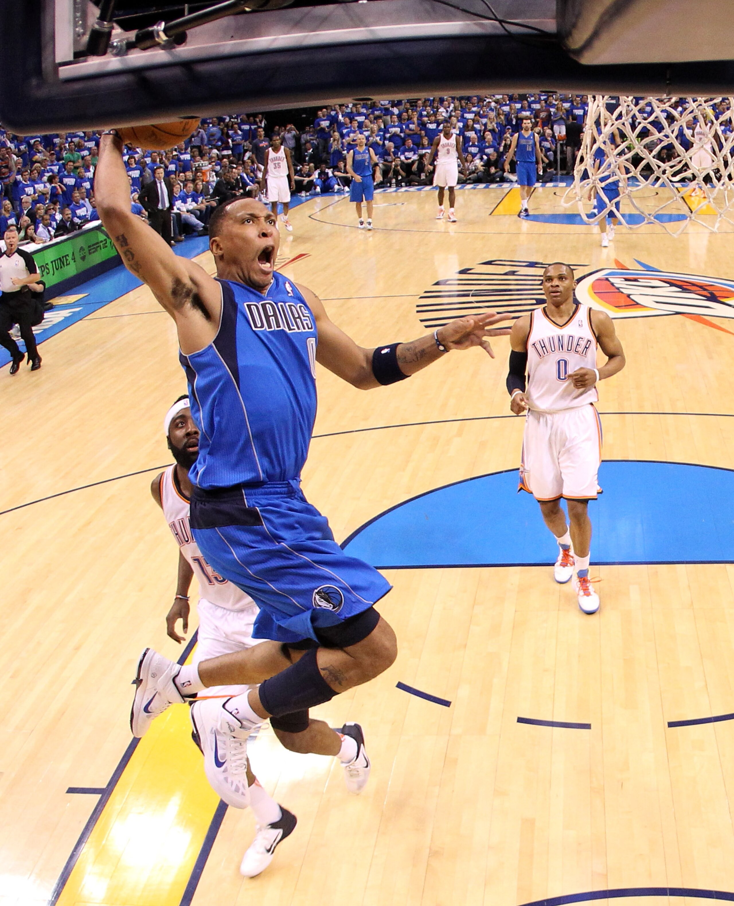 OKLAHOMA CITY, OK - MAY 21:  Shawn Marion #0 of the Dallas Mavericks goes up for a dunk in the second quarter while taking on the Oklahoma City Thunder in Game Three of the Western Conference Finals during the 2011 NBA Playoffs at Oklahoma City Arena on M