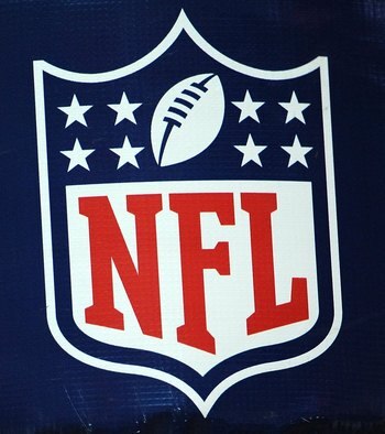 HOUSTON - NOVEMBER 09:  The NFL shield logo on the goal post during play between the Baltimore Ravens and the Houston Texans at Reliant Stadium on November 9, 2008 in Houston, Texas.  (Photo by Ronald Martinez/Getty Images)