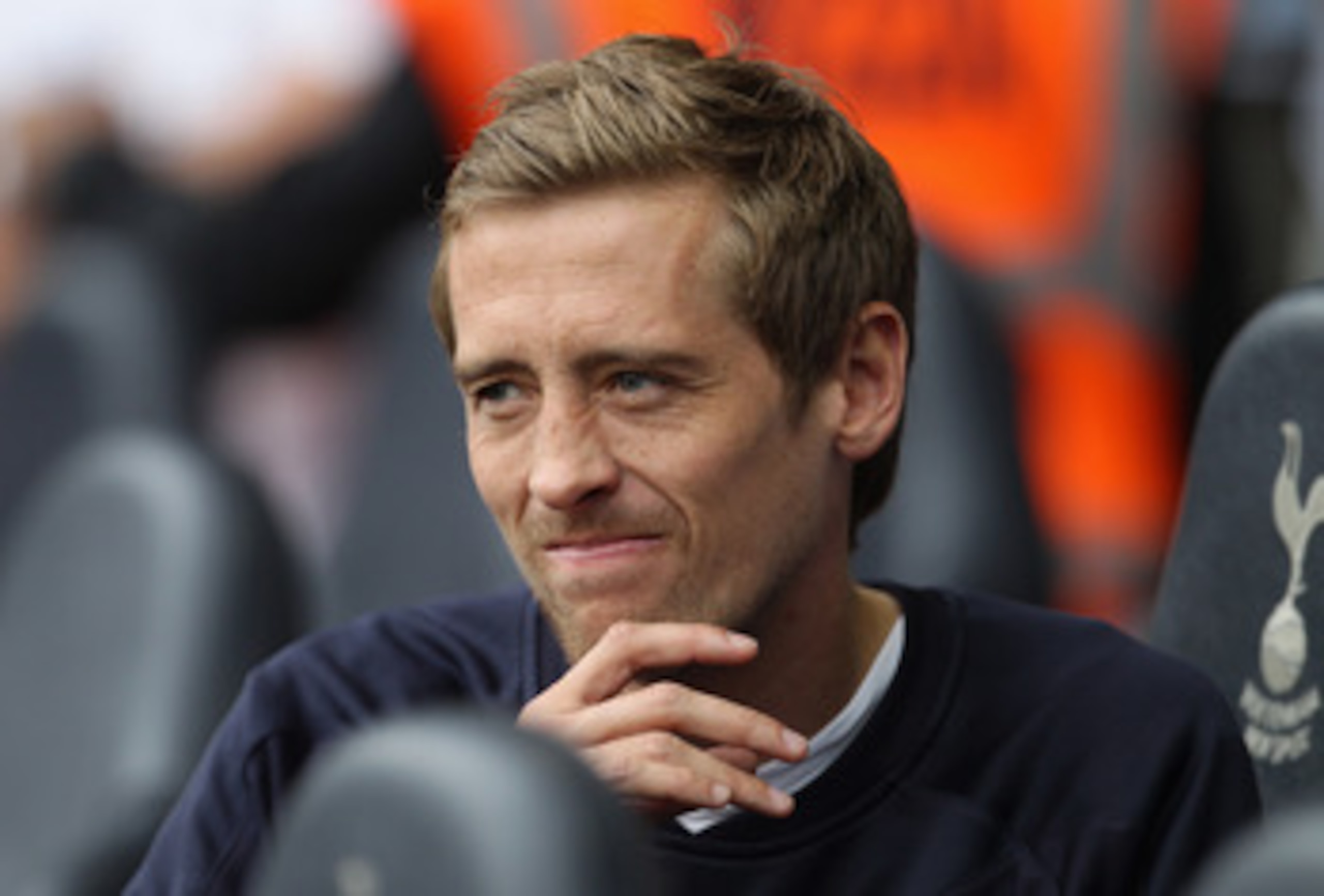 LONDON, UNITED KINGDOM - MAY 07:  Peter Crouch of Spurs looks on from the bench during the Barclays Premier League match between Tottenham Hotspur and Blackpool at White Hart Lane on May 7, 2011 in London, England.  (Photo by Scott Heavey/Getty Images)