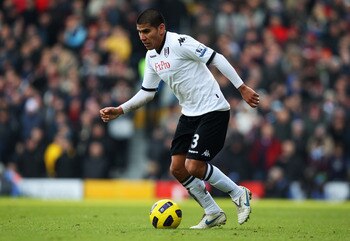LONDON, ENGLAND - DECEMBER 26:  Carlos Salcido of Fulham in action the Barclays Premier League match between Fulham and West Ham United at Craven Cottage on December 26, 2010 in London, England.  (Photo by Clive Rose/Getty Images)