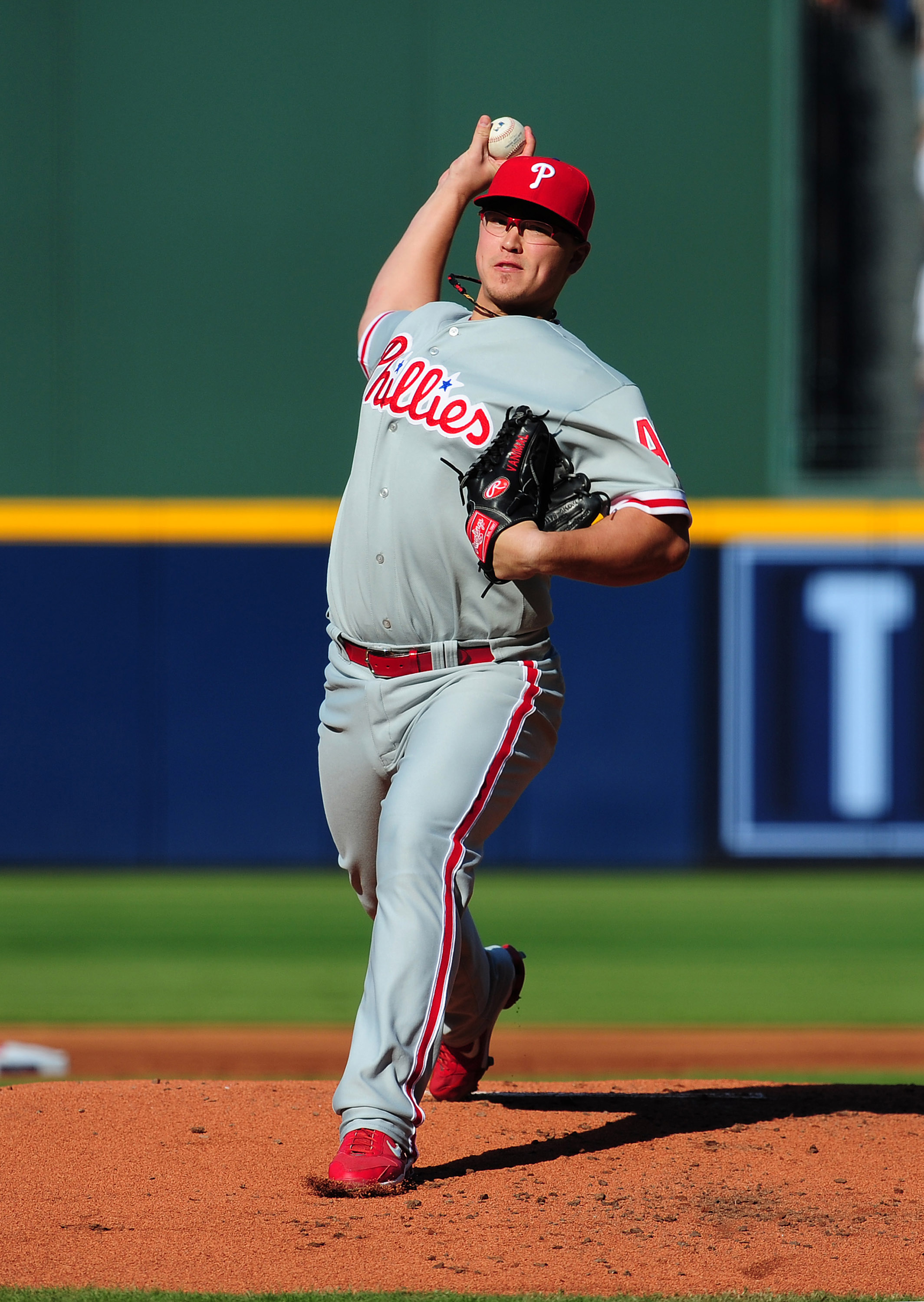 ATLANTA - OCTOBER 2: Vance Worley #49 of the Philadelphia Phillies pitches against the Atlanta Braves at Turner Field on October 2, 2010 in Atlanta, Georgia. (Photo by Scott Cunningham/Getty Images)