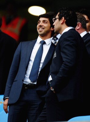 MANCHESTER, ENGLAND - AUGUST 23:  Manchester City owner Sheik Mansour looks on during the Barclays Premier League match between Manchester City and Liverpool at City of Manchester Stadium on August 23, 2010 in Manchester, England.  (Photo by Laurence Grif