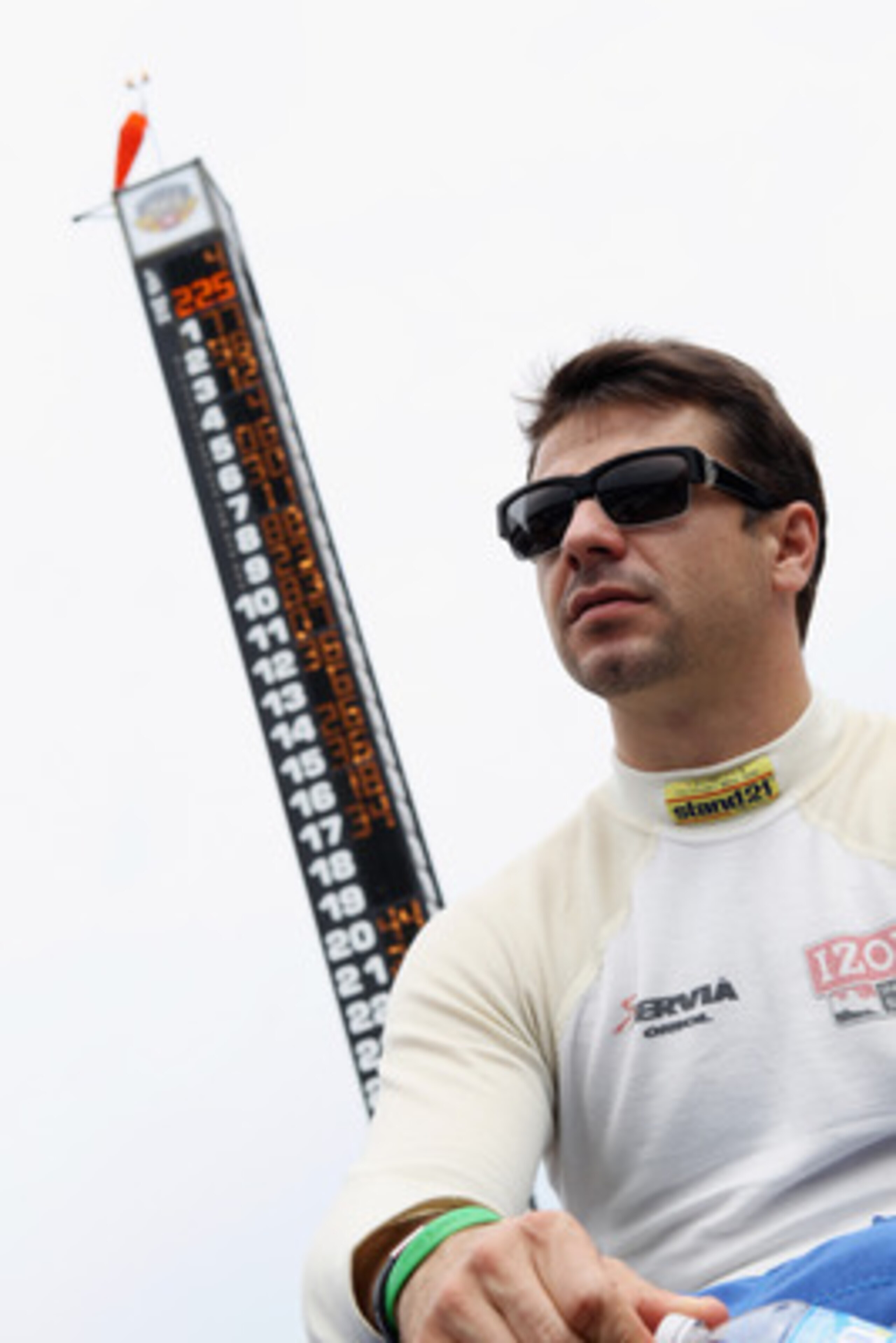 INDIANAPOLIS, IN - MAY 21:  Oriol Servia, driver of the #2 Telemundo Newman/Haas Racing Dallara Honda, waits for his turn during qualifying for the Indianapolis 500 on May 21, 2011 at Indianapolis Motor Speedway in Indianapolis, Indiana.  (Photo by Jamie 