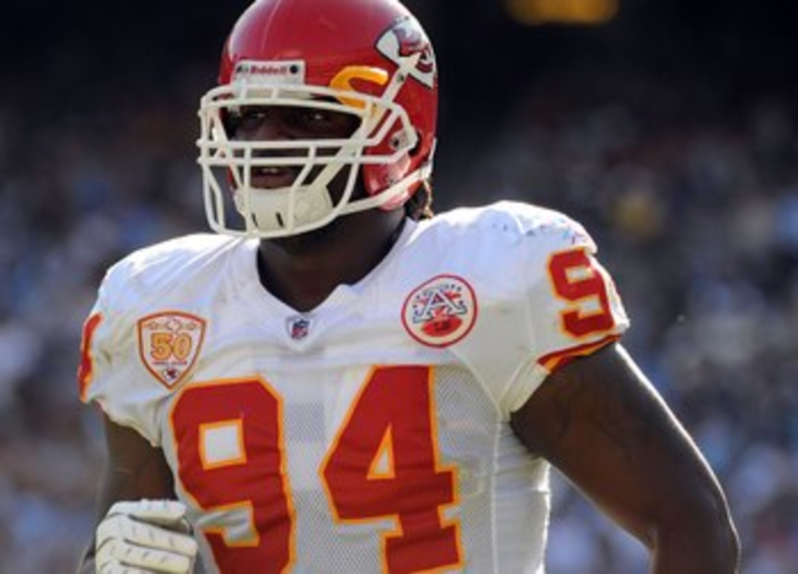 SAN DIEGO - NOVEMBER 29:  Tyson Jackson #94 of the Kansas City Chiefs leaves the field in the game against the San Diego Chargers at Qualcomm Stadium on November 29, 2009 in San Diego, California.  (Photo by Harry How/Getty Images)