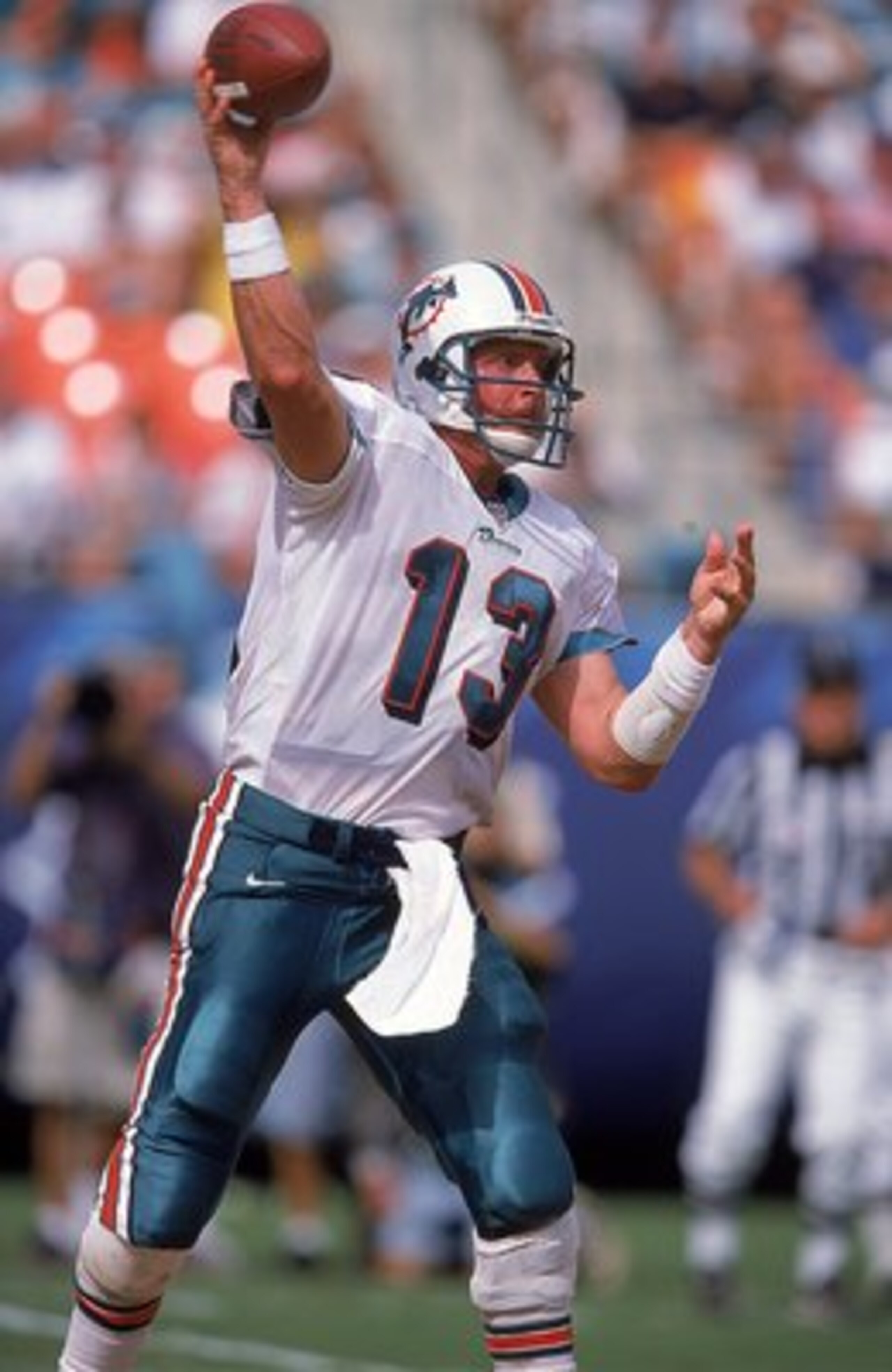 19 Sep 1999:  Dan Marino #13 of the Miami Dolphins passes the ball during the game against the Arizona Cardinals at the Pro Player Stadium in Miami, Florida. The Dolphins defeated the Cardinals 19-16. Mandatory Credit: Andy Lyons  /Allsport