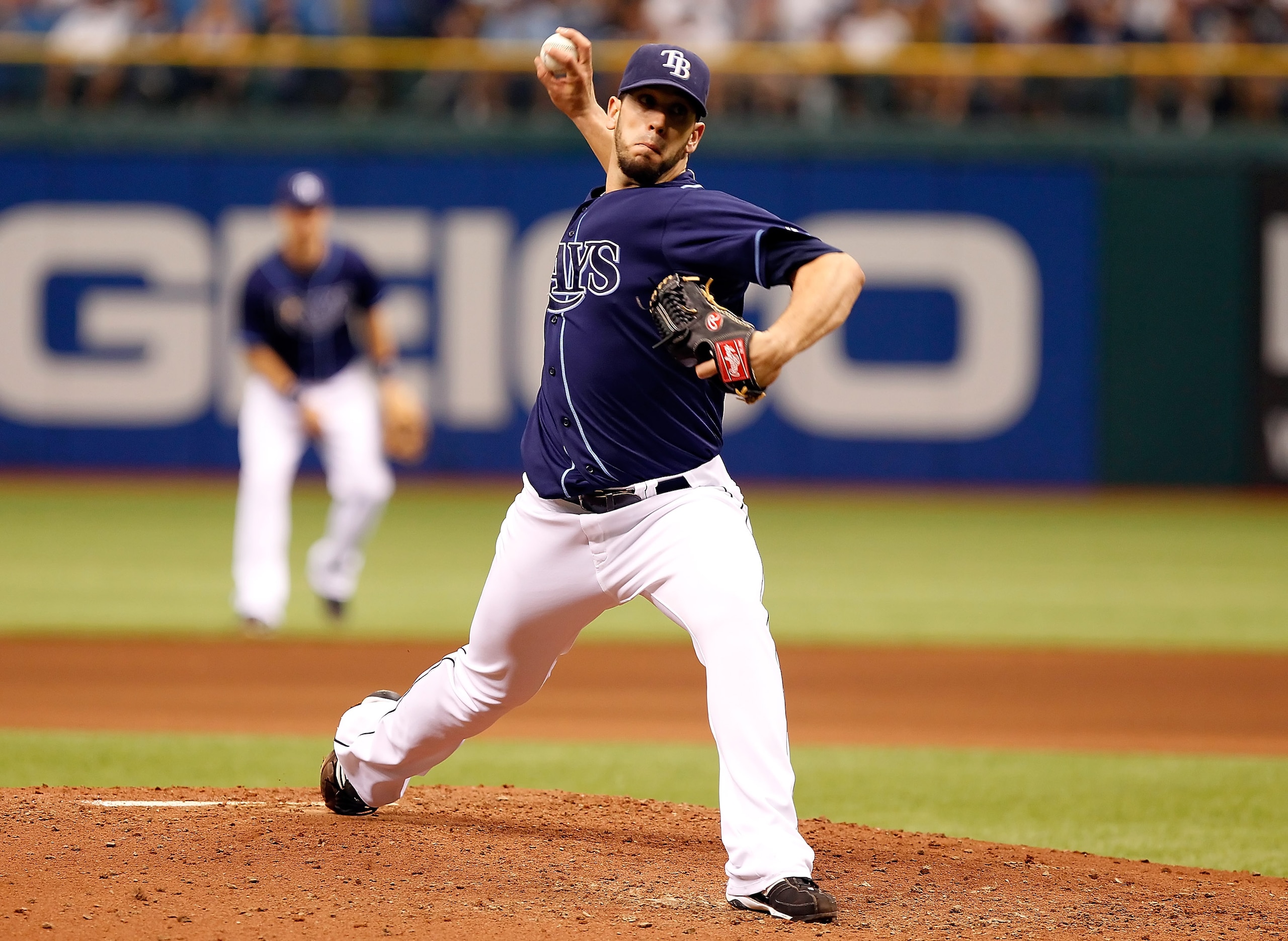 ST PETERSBURG, FL - APRIL 30: Pitcher James Shields #33 of the Tampa Bay Rays pitches against the Los Angeles Angels of Anaheim during the game at Tropicana Field on April 30, 2011 in St. Petersburg, Florida. (Photo by J. Meric/Getty Images) ST PETERSBURG, FL - APRIL 30: Pitcher James Shields #33 of the Tampa Bay Rays pitches against the Los Angeles Angels of Anaheim during the game at Tropicana Field on April 30, 2011 in St. Petersburg, Florida. (Photo by J. Meric/Getty Images)