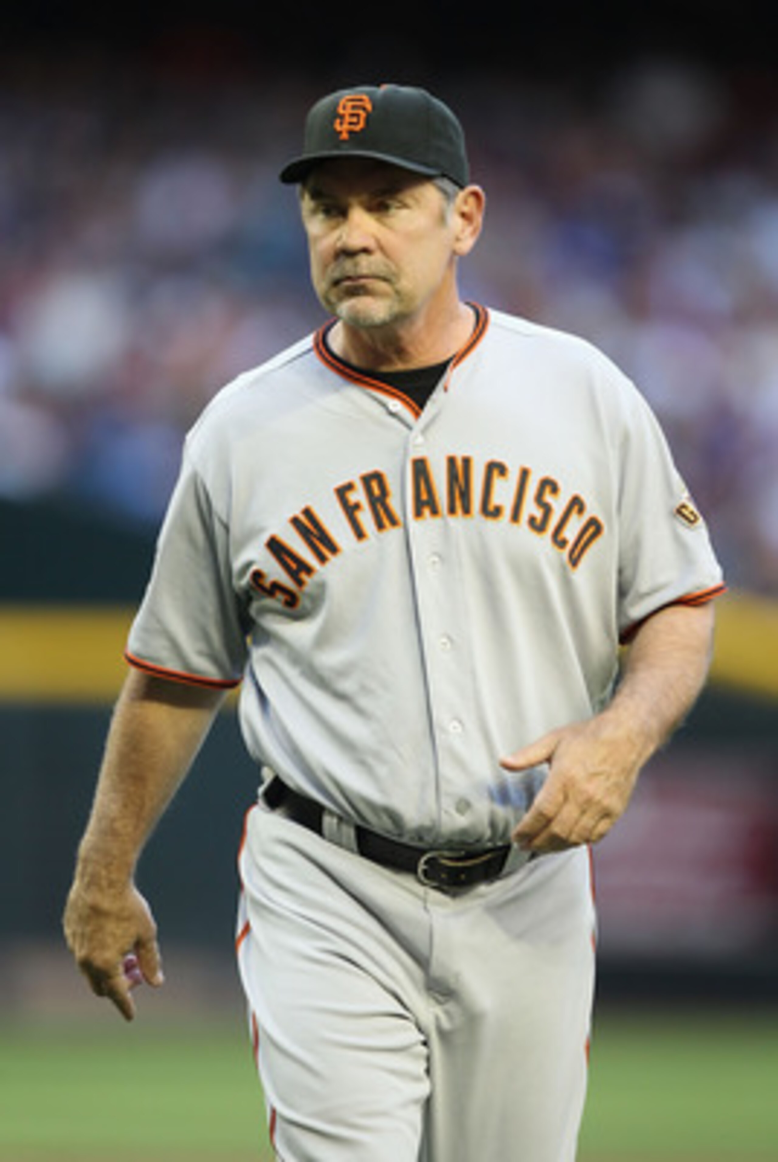 PHOENIX, AZ - APRIL 16: Manager Bruce Bochy of the San Francisco Giants during the Major League Baseball game against the Arizona Diamondbacks at Chase Field on April 16, 2011 in Phoenix, Arizona. The Giants defeated the Diamondbacks 5-3. (Photo by Chri PHOENIX, AZ - APRIL 16: Manager Bruce Bochy of the San Francisco Giants during the Major League Baseball game against the Arizona Diamondbacks at Chase Field on April 16, 2011 in Phoenix, Arizona. The Giants defeated the Diamondbacks 5-3. (Photo by Chri