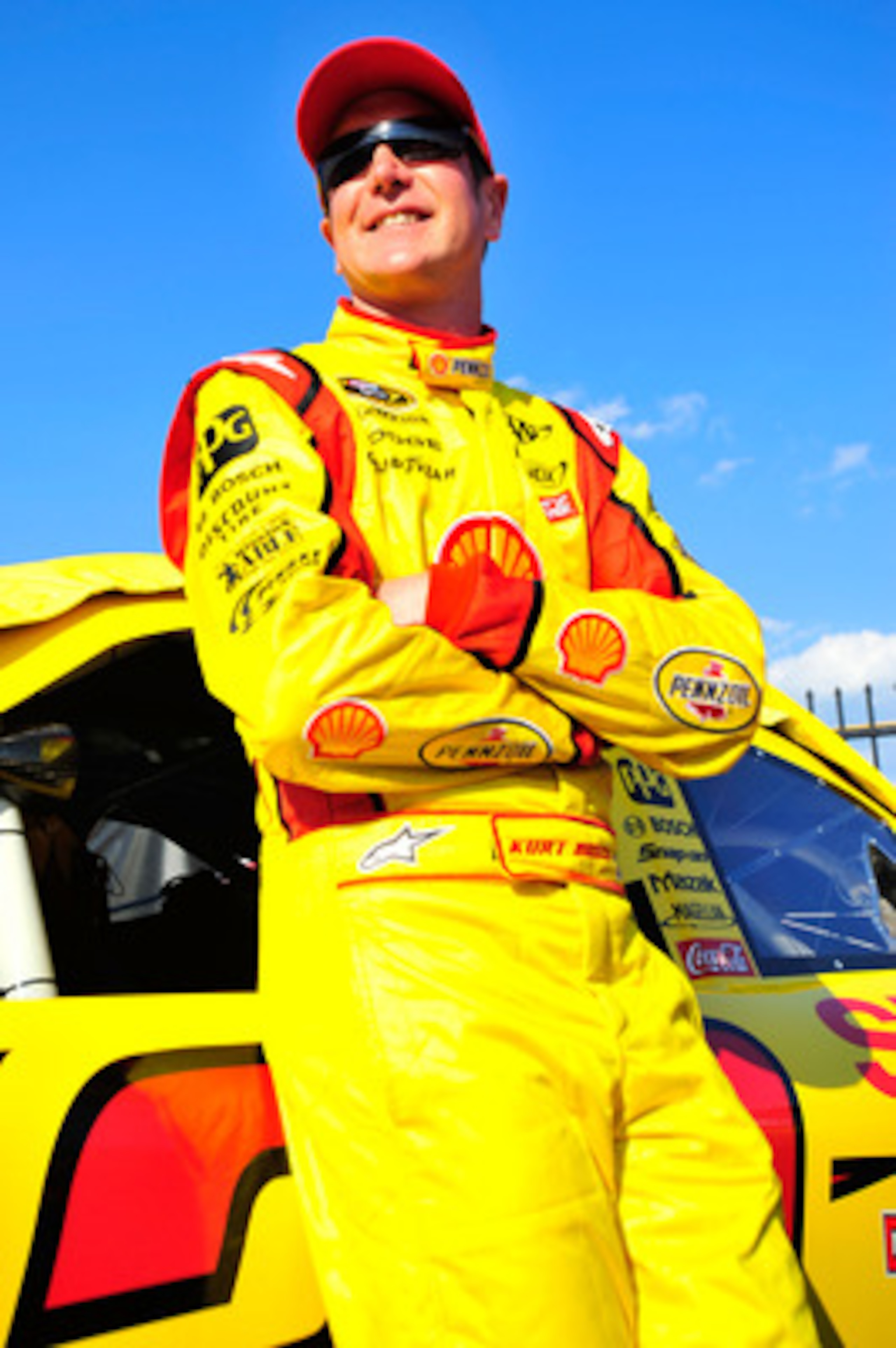 CHARLOTTE, NC - MAY 20:  Kurt Busch, driver of the #22 Shell/Pennzoil Dodge, stands by his car during qualifying for the NASCAR Sprint All-Star Race at Charlotte Motor Speedway on May 20, 2011 in Charlotte, North Carolina.  (Photo by Jason Smith/Getty Ima