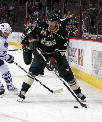 ST PAUL, MN - MARCH 22:  Martin Havlat #24 of the Minnesota Wild skates against the Toronto Maple Leafs at the Xcel Energy Center on March 22, 2011 in St Paul, Minnesota.  (Photo by Bruce Bennett/Getty Images)