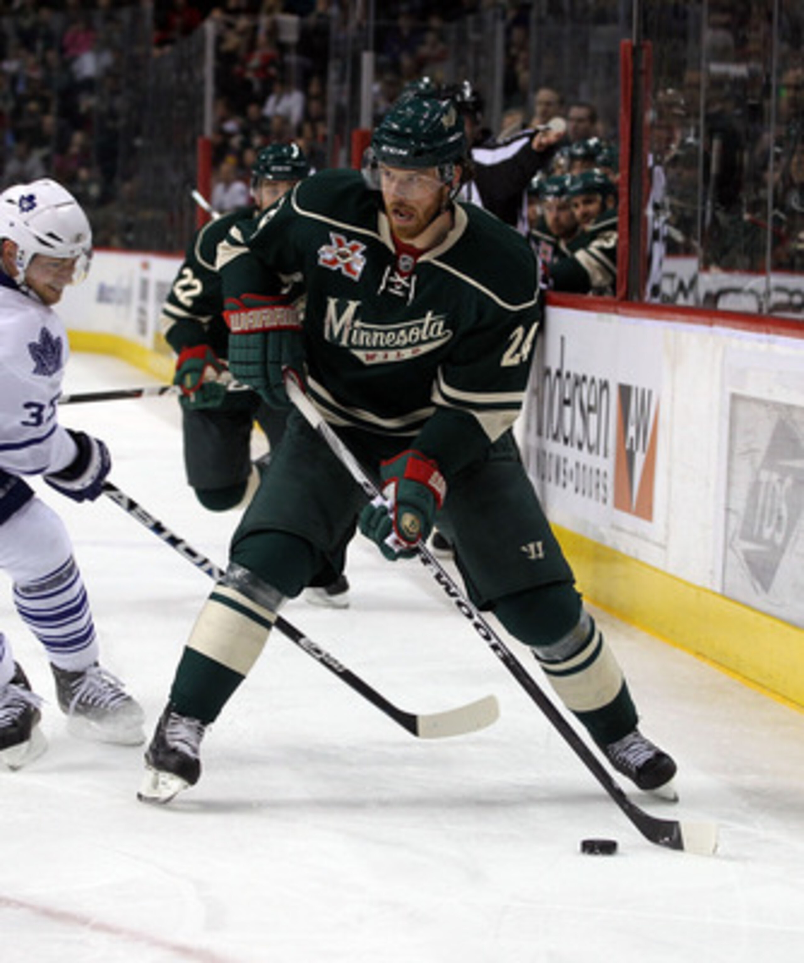 ST PAUL, MN - MARCH 22:  Martin Havlat #24 of the Minnesota Wild skates against the Toronto Maple Leafs at the Xcel Energy Center on March 22, 2011 in St Paul, Minnesota.  (Photo by Bruce Bennett/Getty Images)