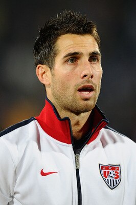 RUSTENBURG, SOUTH AFRICA - JUNE 26:  Carlos Bocanegra of the United States ahead of the 2010 FIFA World Cup South Africa Round of Sixteen match between USA and Ghana at Royal Bafokeng Stadium on June 26, 2010 in Rustenburg, South Africa.  (Photo by Kevork