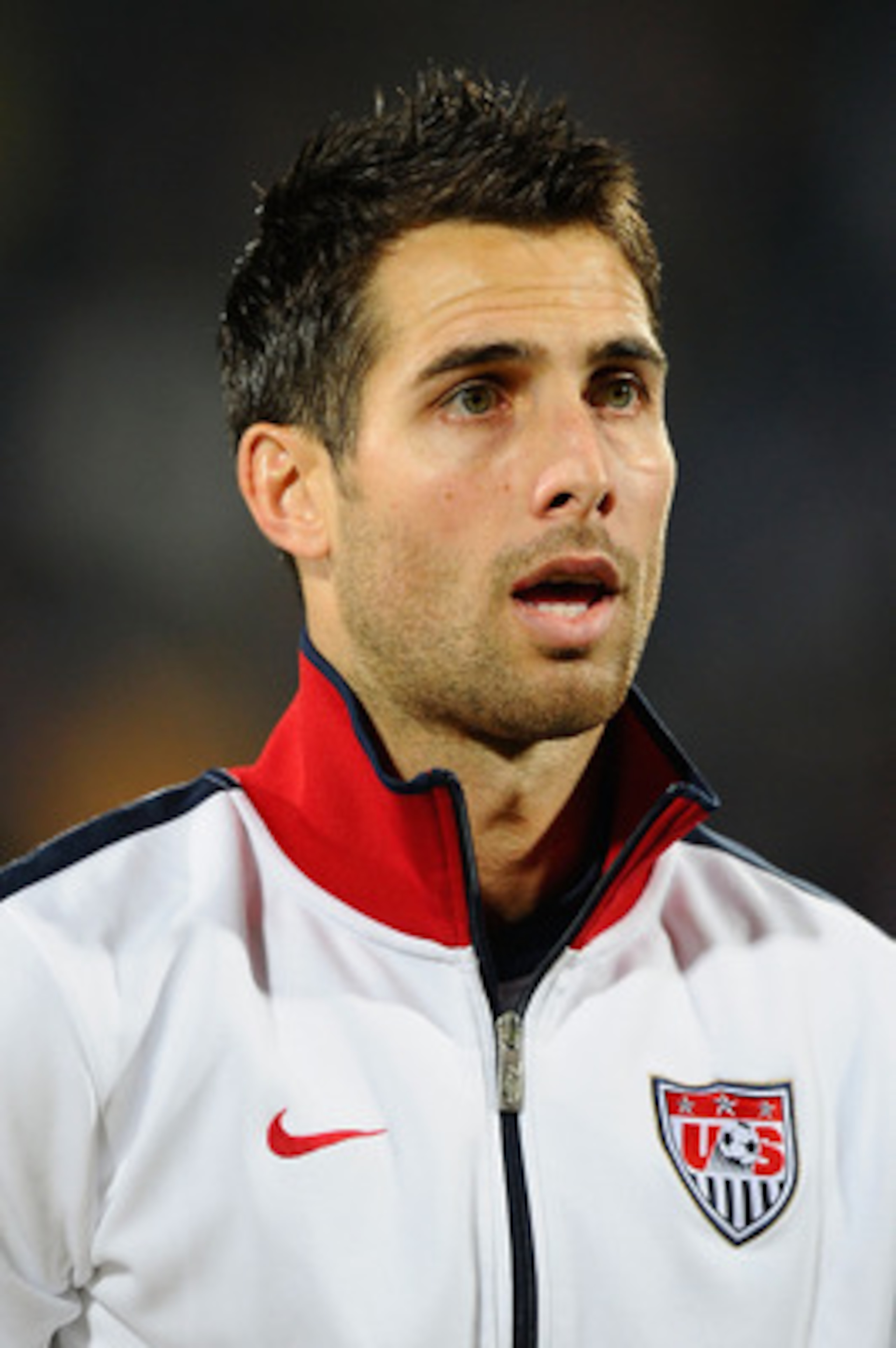 RUSTENBURG, SOUTH AFRICA - JUNE 26:  Carlos Bocanegra of the United States ahead of the 2010 FIFA World Cup South Africa Round of Sixteen match between USA and Ghana at Royal Bafokeng Stadium on June 26, 2010 in Rustenburg, South Africa.  (Photo by Kevork