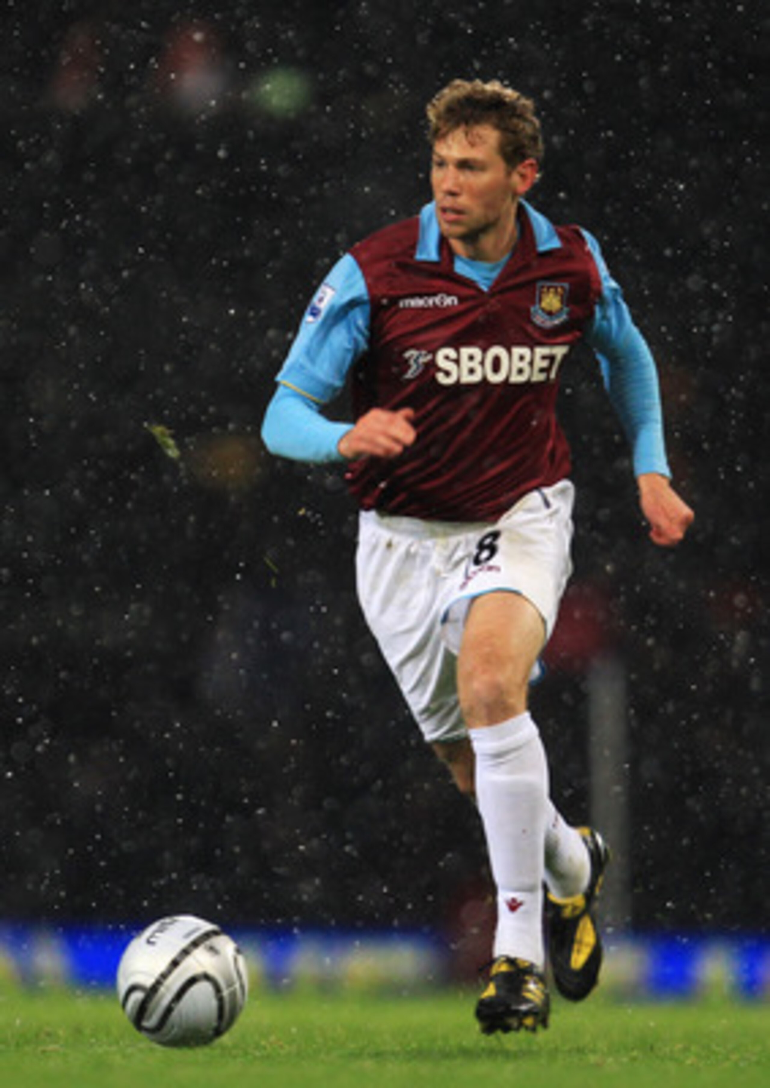 LONDON, ENGLAND - NOVEMBER 30:  Jonathan Spector of West Ham United in action during the Carling Cup Quarter Final match between West Ham United and Manchester United at the Boleyn Ground on November 30, 2010 in London, England.  (Photo by Mark Thompson/G