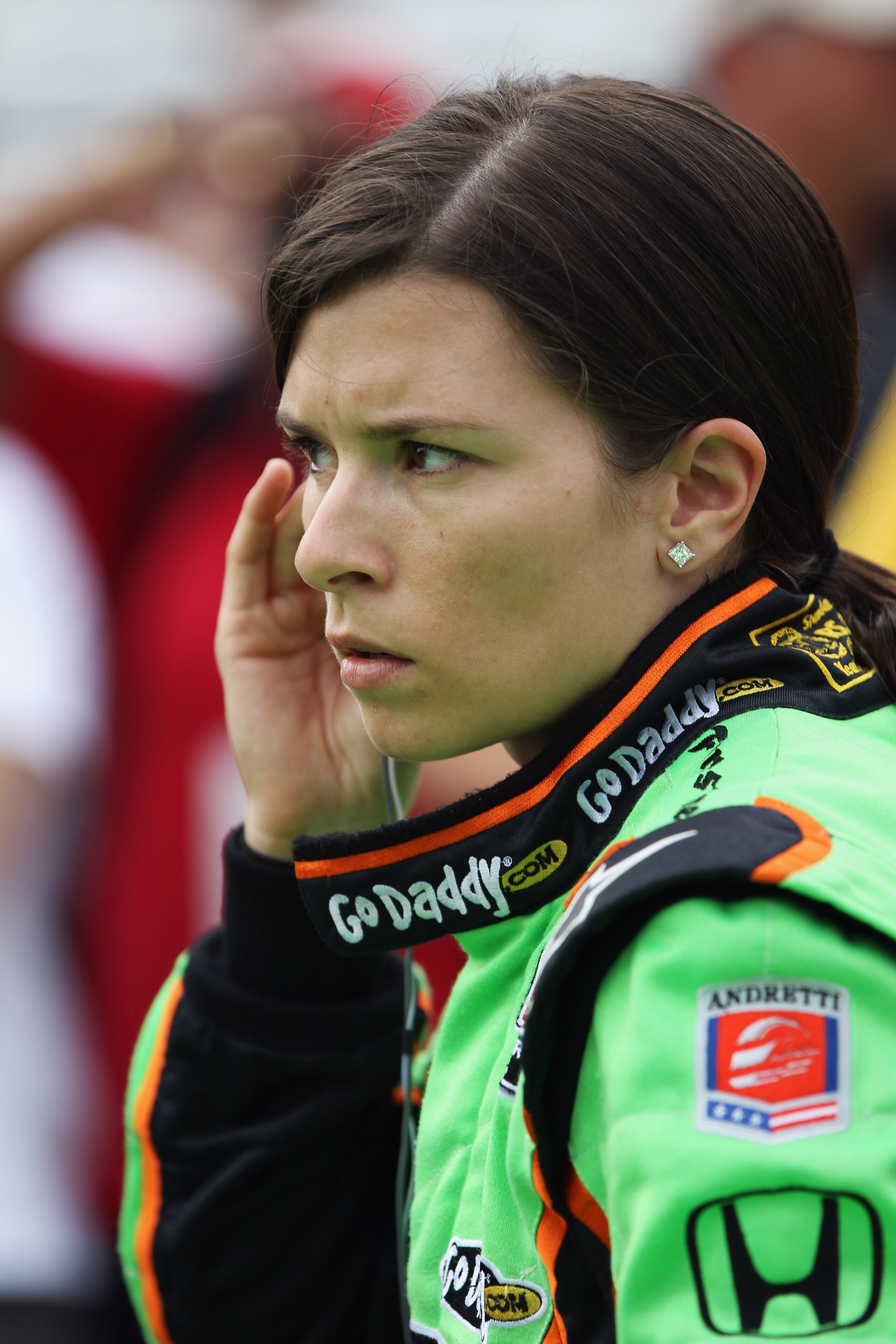 INDIANAPOLIS, IN - MAY 22:  Danica Patrick, driver of the #7 Team GoDaddy Dallara Honda, suits up as she prepares to qualify for the Indianapolis 500 on May 22, 2011 at Indianapolis Motor Speedway in Indianapolis, Indiana.  (Photo by Jamie Squire/Getty Im