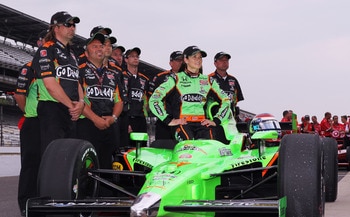 INDIANAPOLIS, IN - MAY 21:  Danica Patrick, driver of the #7 Team GoDaddy Dallara Honda, poses for an official portrait during qualifying for the Indianapolis 500 on May 21, 2011 at Indianapolis Motor Speedway in Indianapolis, Indiana.  (Photo by Jamie Sq