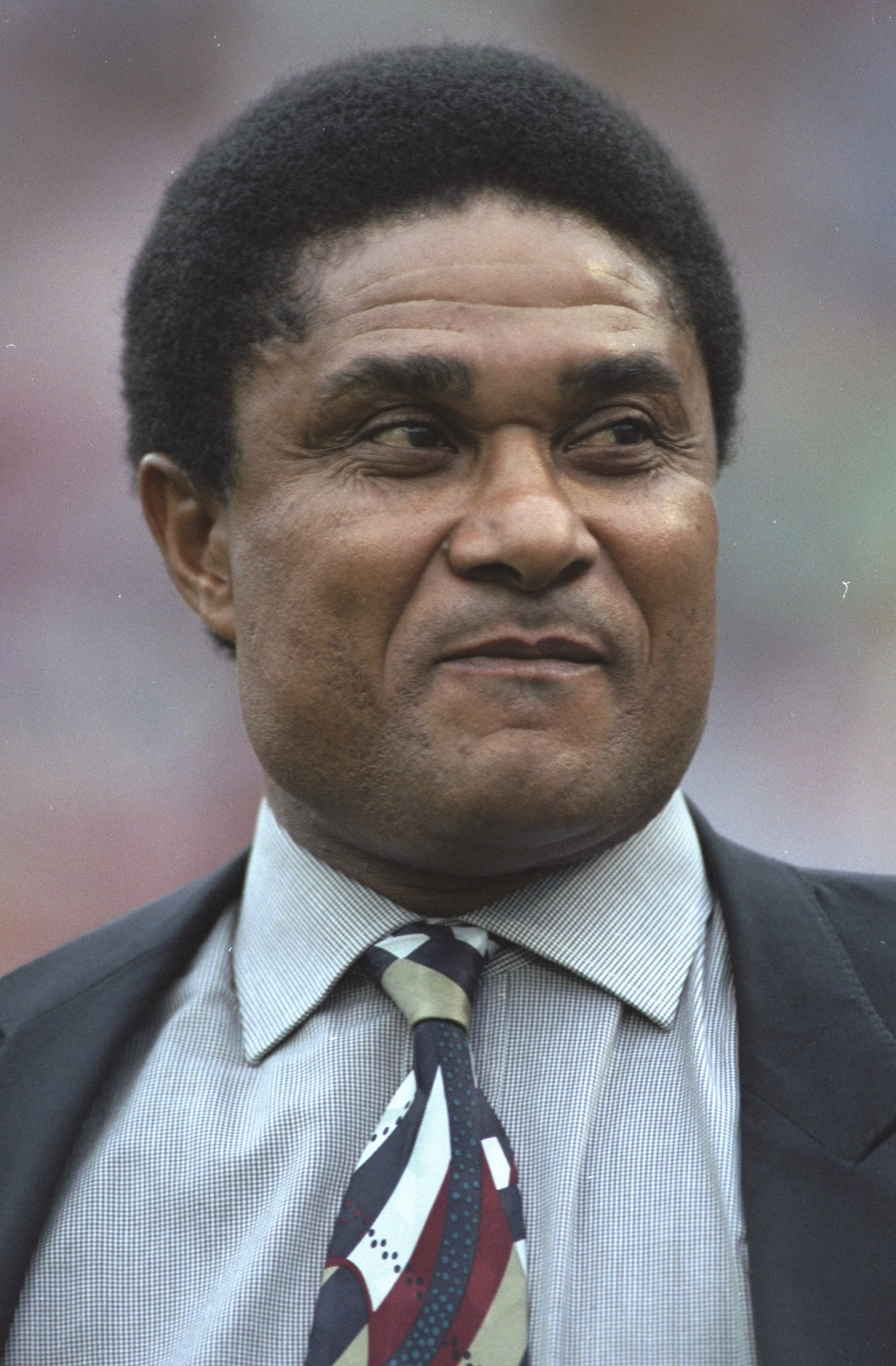 Sep 1995:  Portrait of former Portuguese International Eusebio during a European Championship qualifying match between Portugal and Northern Ireland in Portugal. The match ended in a 1-1 draw. \ Mandatory Credit: Shaun  Botterill/Allsport