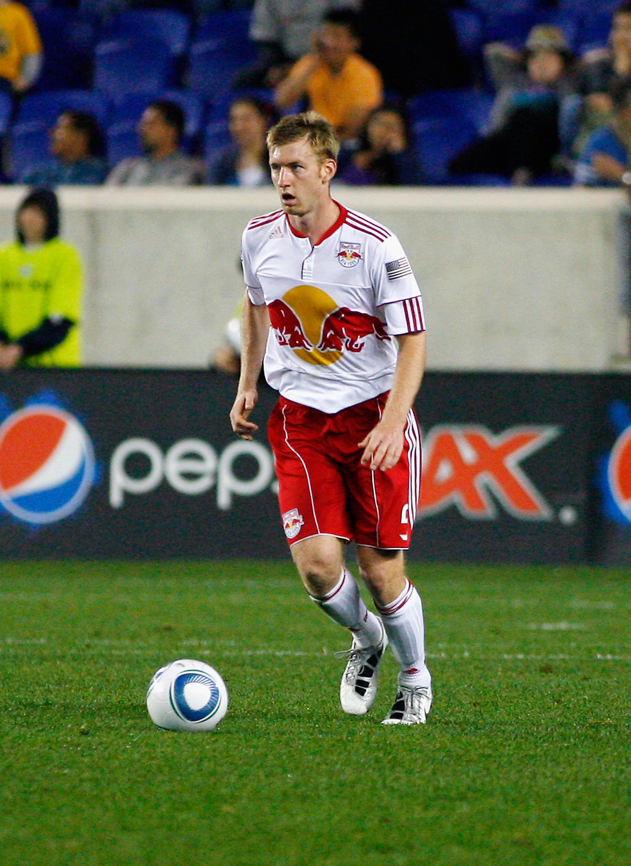 HARRISON, NJ - MAY 15: Tim Ream #5 of the New York Red Bulls controls the ball against Chivas USA during the game at Red Bull Arena on May 15, 2011 in Harrison, New Jersey. (Photo by Andy Marlin/Getty Images)