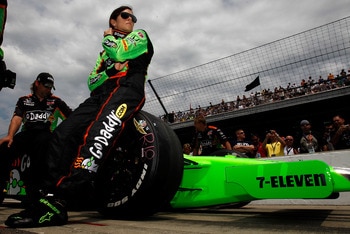 INDIANAPOLIS - MAY 22:  Danica Patrick waits to drive her #7 Team GoDaddy Andretti Autosport Dallara Honda during qualifying for the the 95th Indianapolis 500 Mile Race at the Indianapolis Motor Speedway on May 22, 2011 in Indianapolis, Indiana.  (Photo b