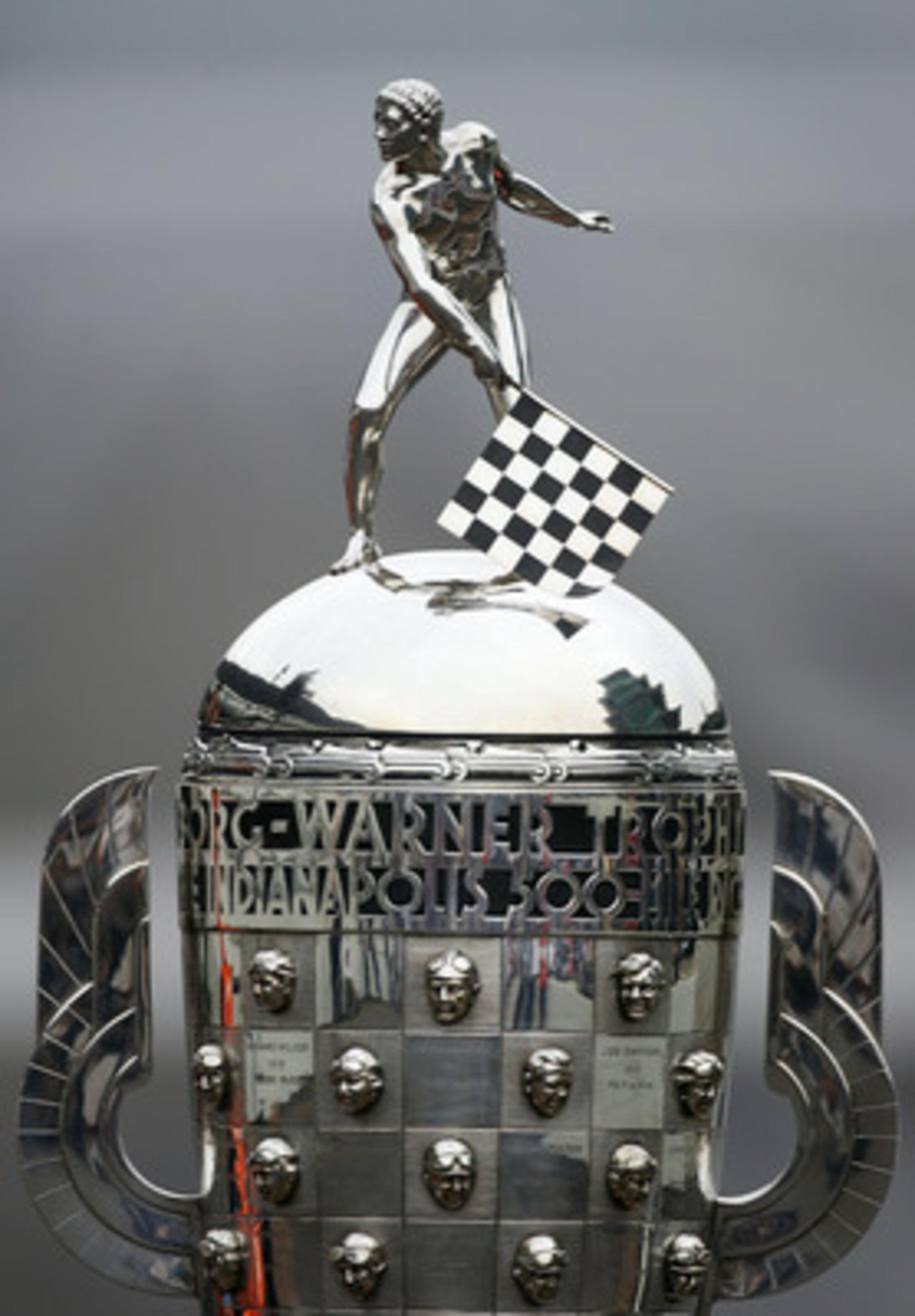 INDIANAPOLIS - MAY 28:  A detail of the Official Borg Warner Trophy during the trophy presentation for winning the IRL IndyCar Series 91st running of the Indianapolis 500 at the Indianapolis Motor Speedway on May 28, 2007 in Indianapolis, Indiana.  (Photo