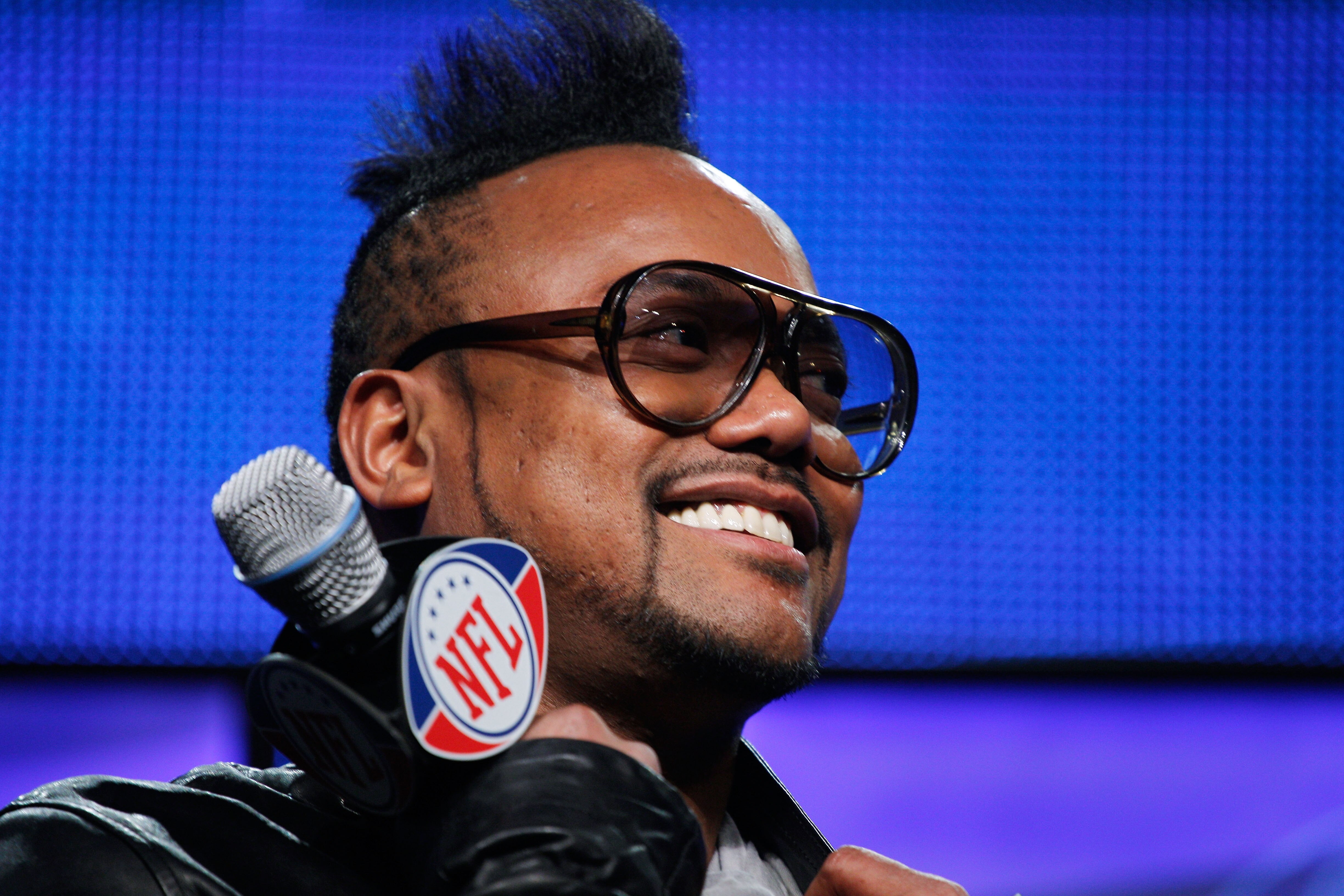 DALLAS, TX - FEBRUARY 03:  apl.de.ap of the Black Eyed Peas attends a press conference at the Super Bowl XLV media center on February 3, 2011 in Dallas, Texas. The Black Eyed Peas will perform during the Bridgestone Super Bowl XLV halftime show on Februar