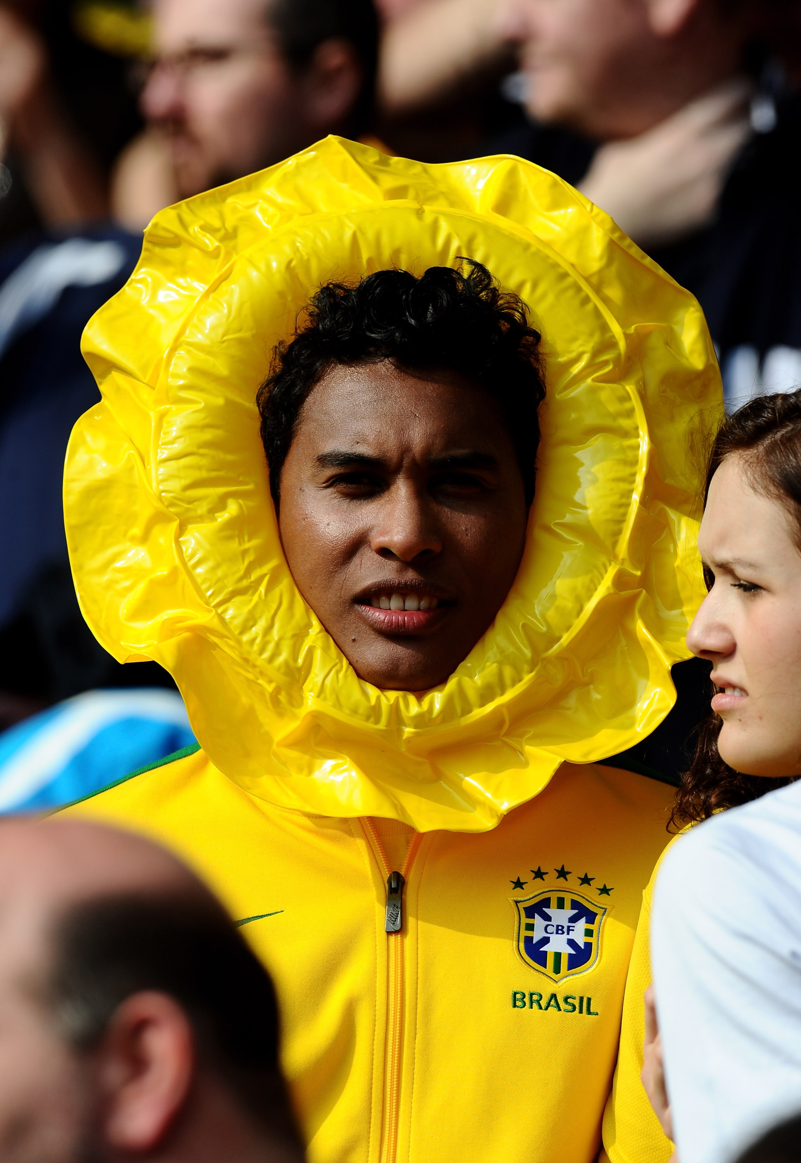 LONDON, ENGLAND - MARCH 27: A Brazil fan soaks up the atmosphere during the International friendly match between Brazil and Scotland at Emirates Stadium on March 27, 2011 in London, England.  (Photo by Mike Hewitt/Getty Images)