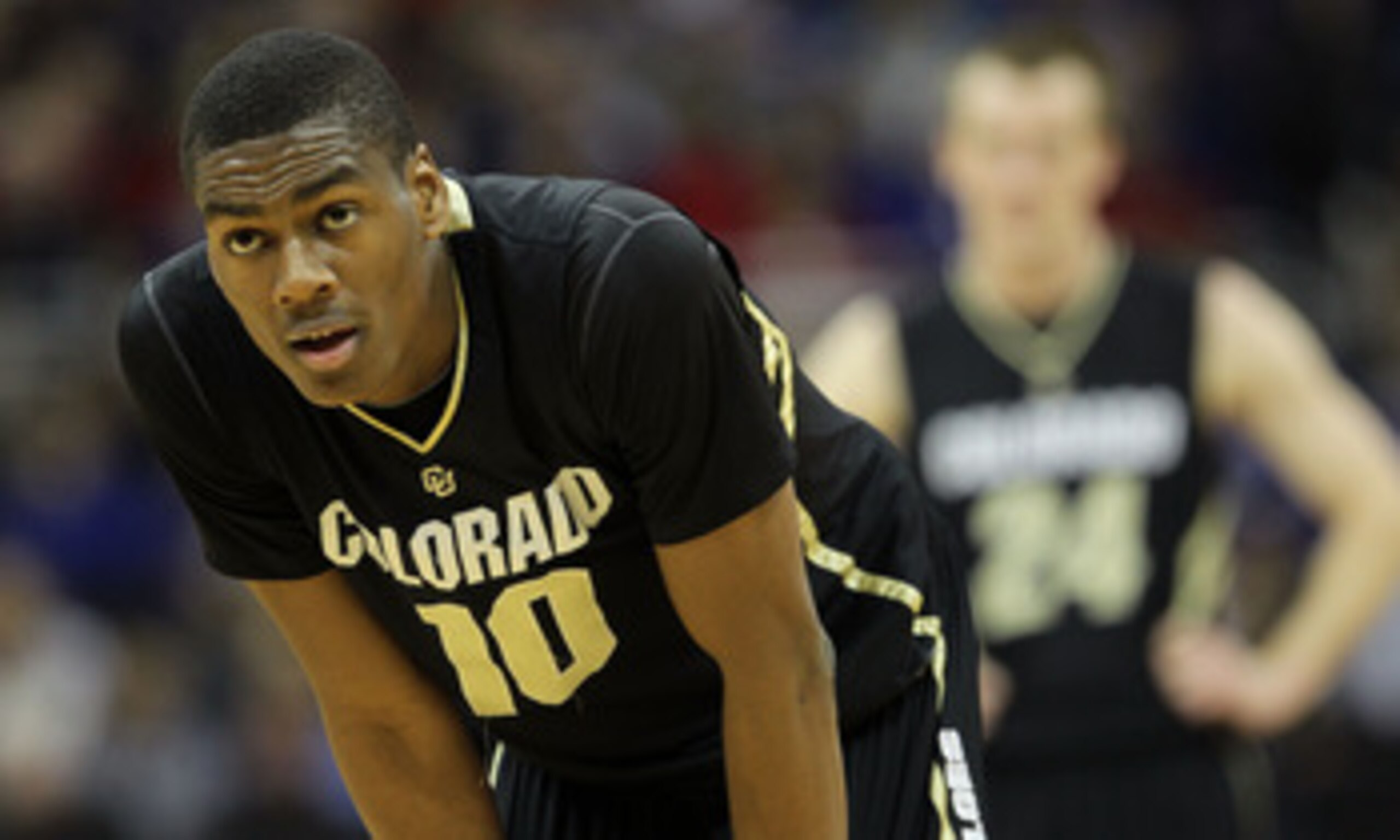 KANSAS CITY, MO - MARCH 10:  Alec Burks #10 of the Colorado Buffaloes stands on the court against the Kansas State Wildcats during their quarterfinal game in the 2011 Phillips 66 Big 12 Men's Basketball Tournament at Sprint Center on March 10, 2011 in Kan