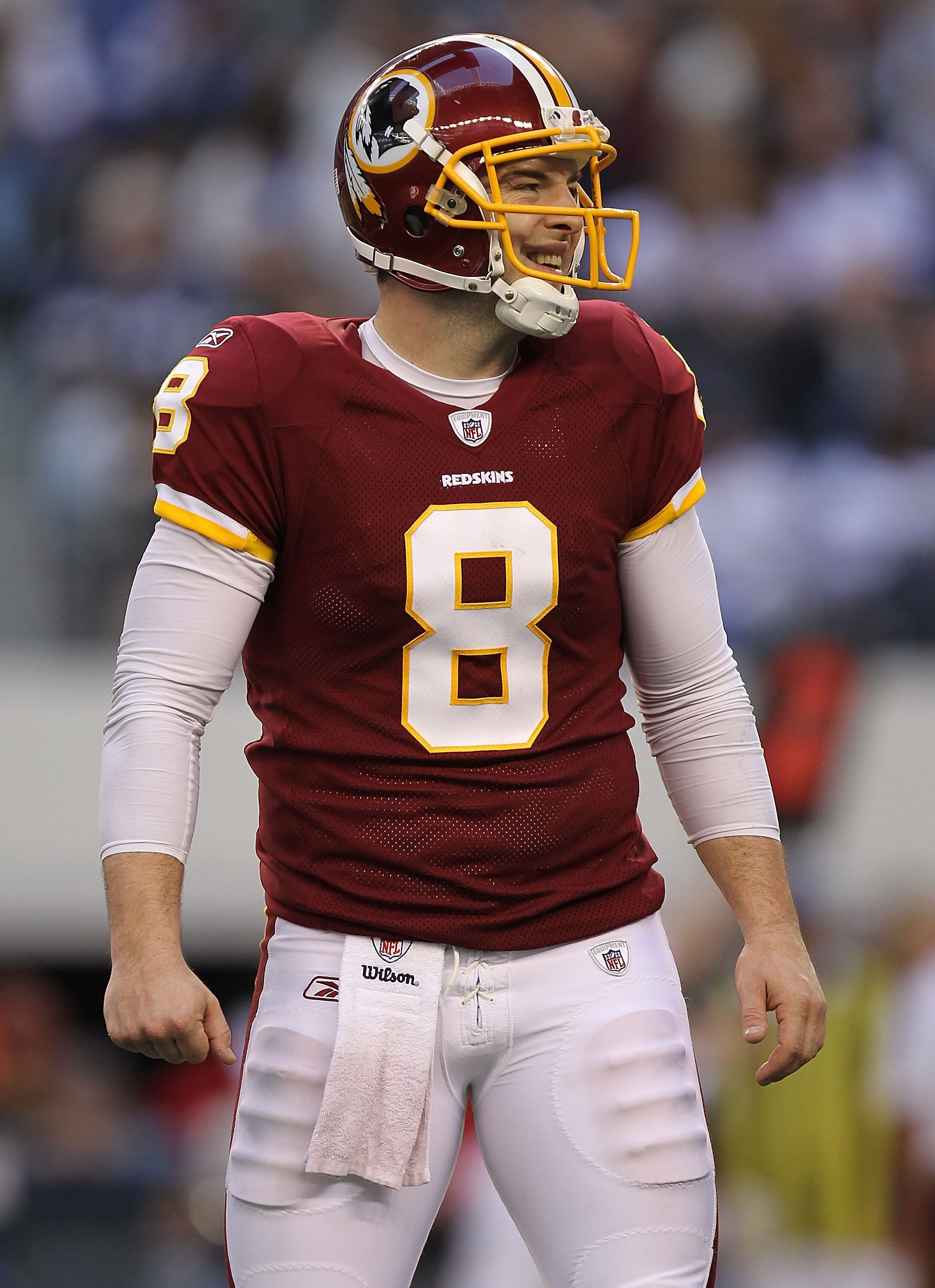 ARLINGTON, TX - DECEMBER 19:  Quarterback Rex Grossman #8 of the Washington Redskins during play against the Dallas Cowboys at Cowboys Stadium on December 19, 2010 in Arlington, Texas.  (Photo by Ronald Martinez/Getty Images)