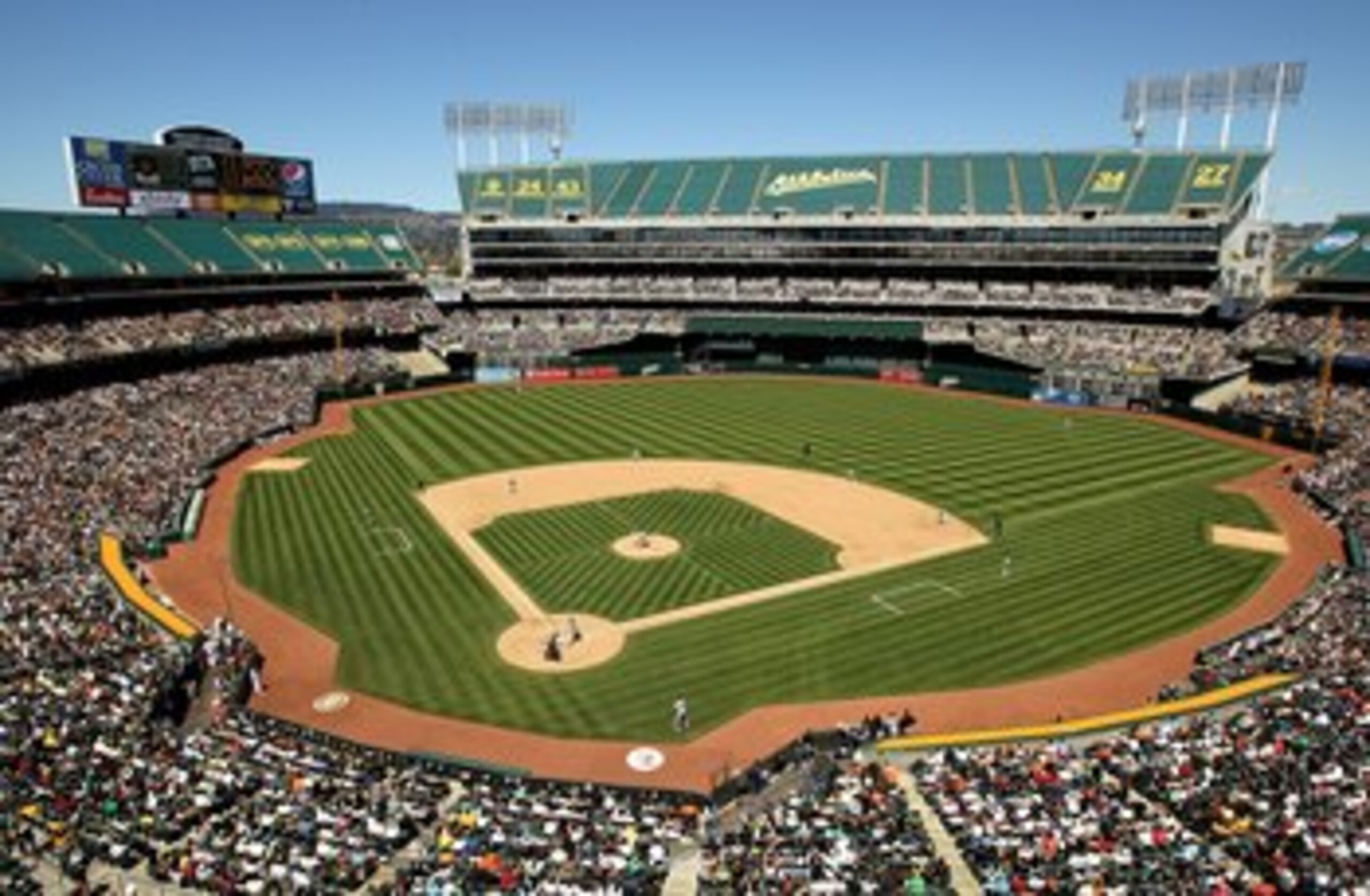 OAKLAND, CA - MAY 23: A general view during the San Francisco Giants game against the Oakland Athletics at the Oakland-Alameda County Coliseum on May 23, 2010 in Oakland, California. (Photo by Ezra Shaw/Getty Images) OAKLAND, CA - MAY 23: A general view during the San Francisco Giants game against the Oakland Athletics at the Oakland-Alameda County Coliseum on May 23, 2010 in Oakland, California. (Photo by Ezra Shaw/Getty Images)