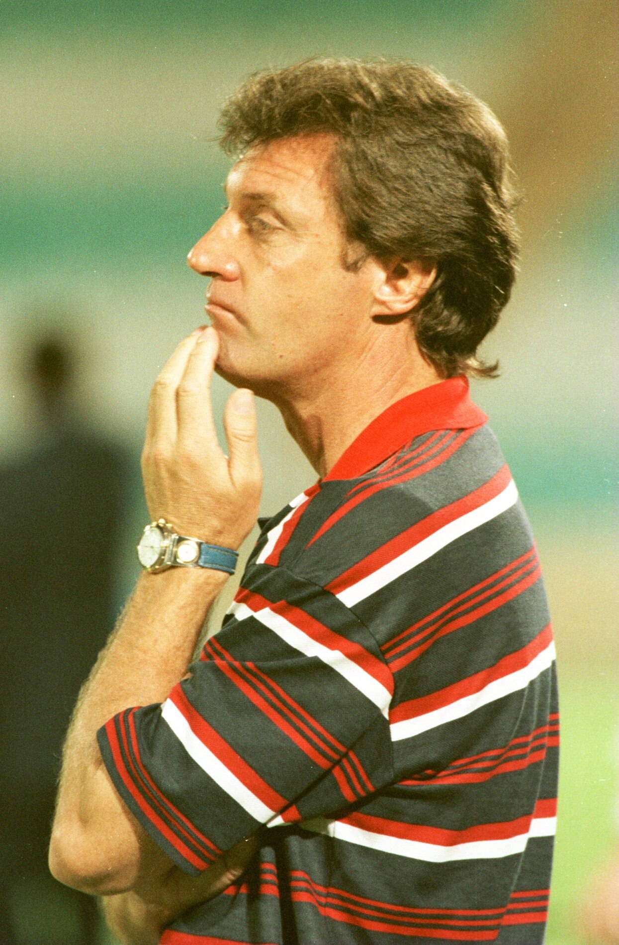 15 JAN 1996:  DUTCHMAN RUUD KROL, MANAGER OF EGYPT, WATCHES HIS TEAM PLAYING AGAINST ANGOLA IN THE FIRST ROUND OF THE AFRICAN CUP OF NATIONS AT THE FNB STADIUM IN JOHANNESBURG. Mandatory Credit: Gary M. Prior/ALLSPORT