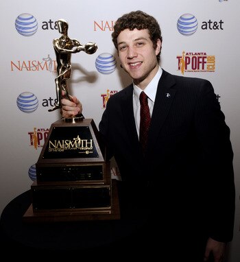 HOUSTON - APRIL 03: Jimmer Fredette of BYU received the 2011 Naismith Trophy Presented by AT&T at the NABC Guardians of the Game Awards Program on April 3, 2011 in Houston, Texas. (Photo by Bob Levey/Getty Images) HOUSTON - APRIL 03: Jimmer Fredette of BYU received the 2011 Naismith Trophy Presented by AT&T at the NABC Guardians of the Game Awards Program on April 3, 2011 in Houston, Texas. (Photo by Bob Levey/Getty Images)